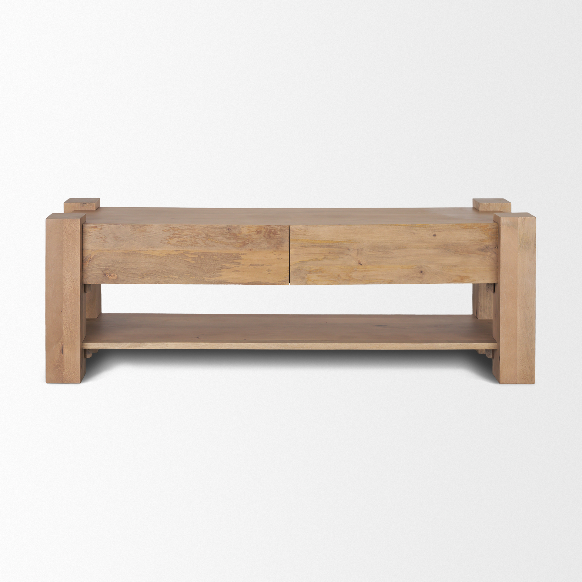 beth light brown wood media console