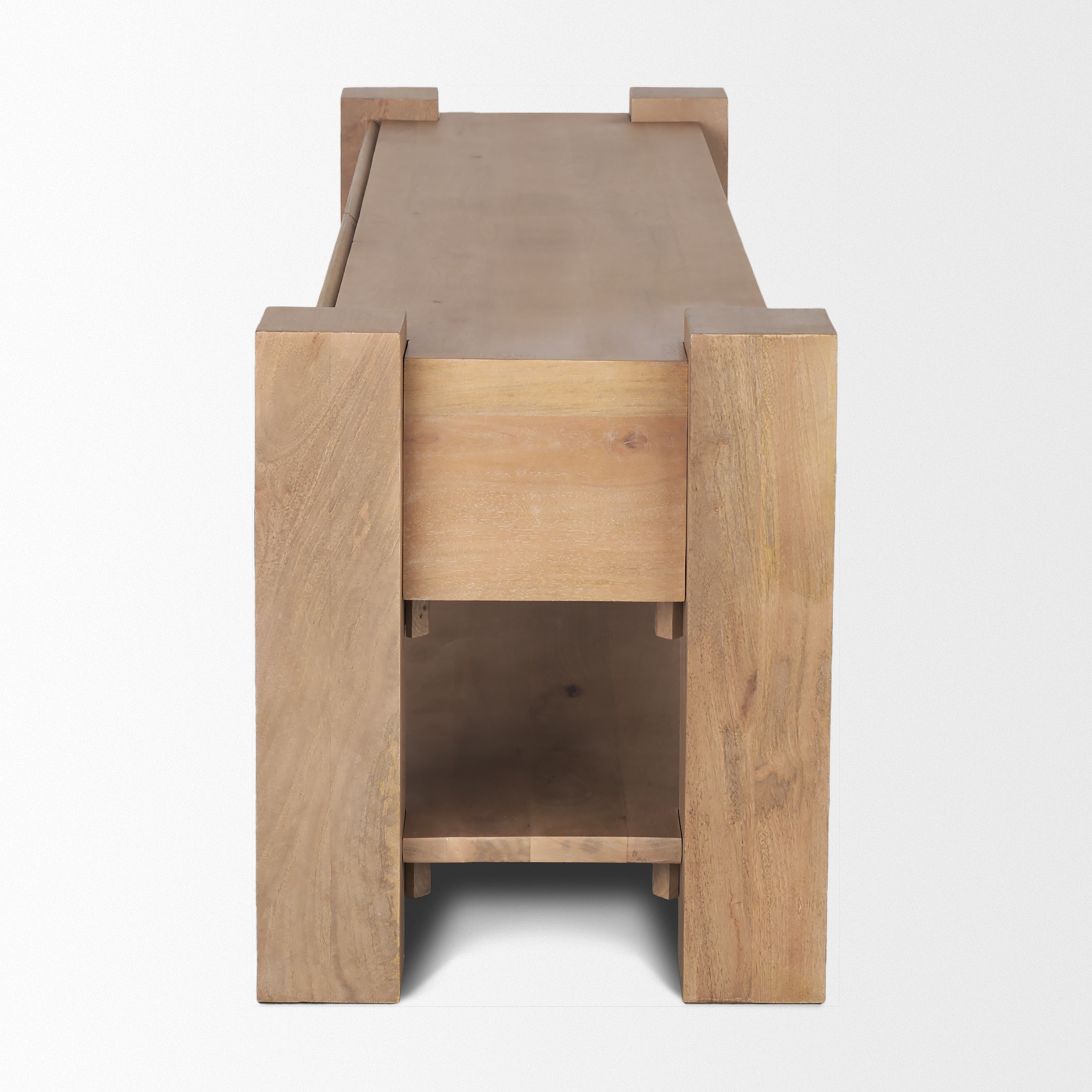 beth light brown wood media console