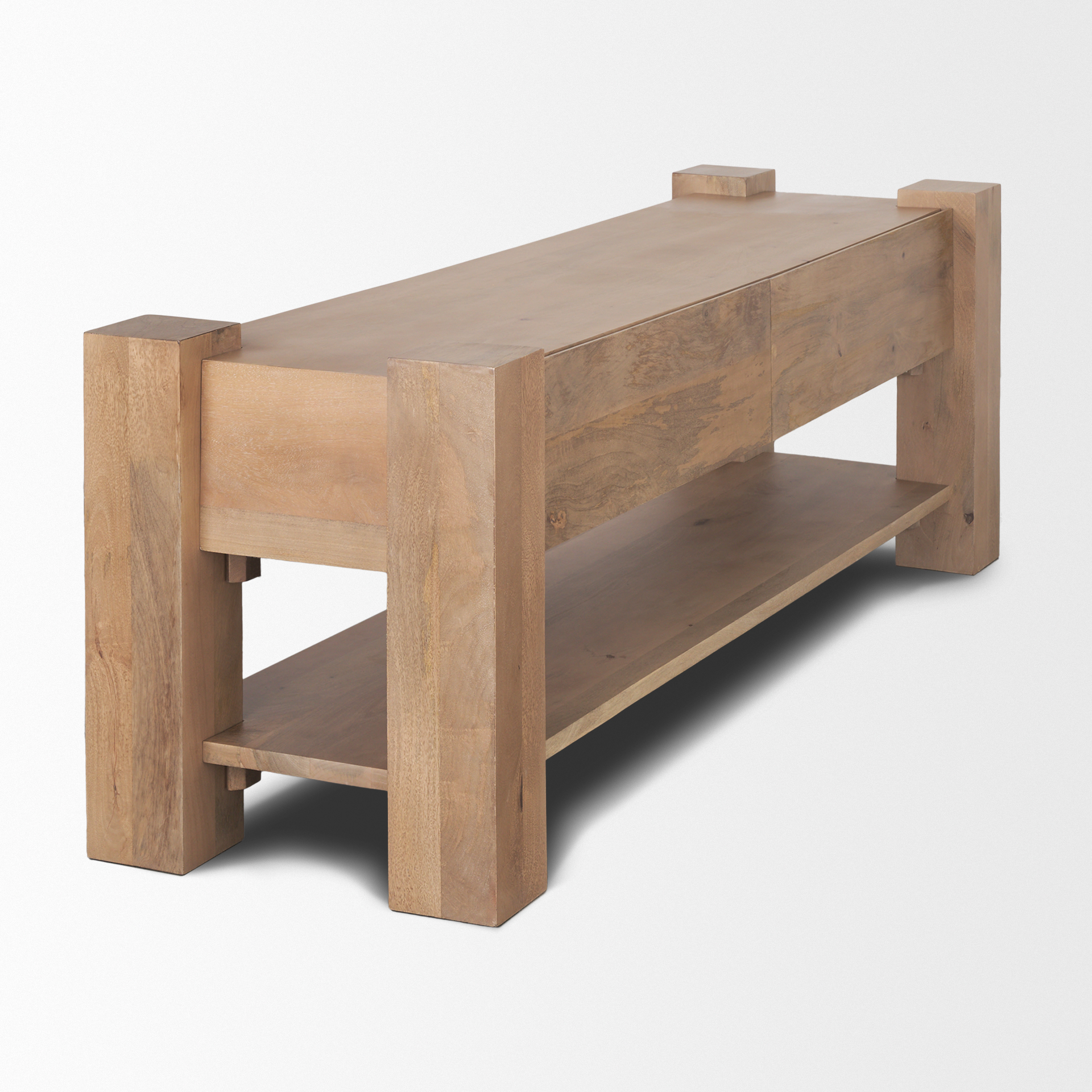 beth light brown wood media console