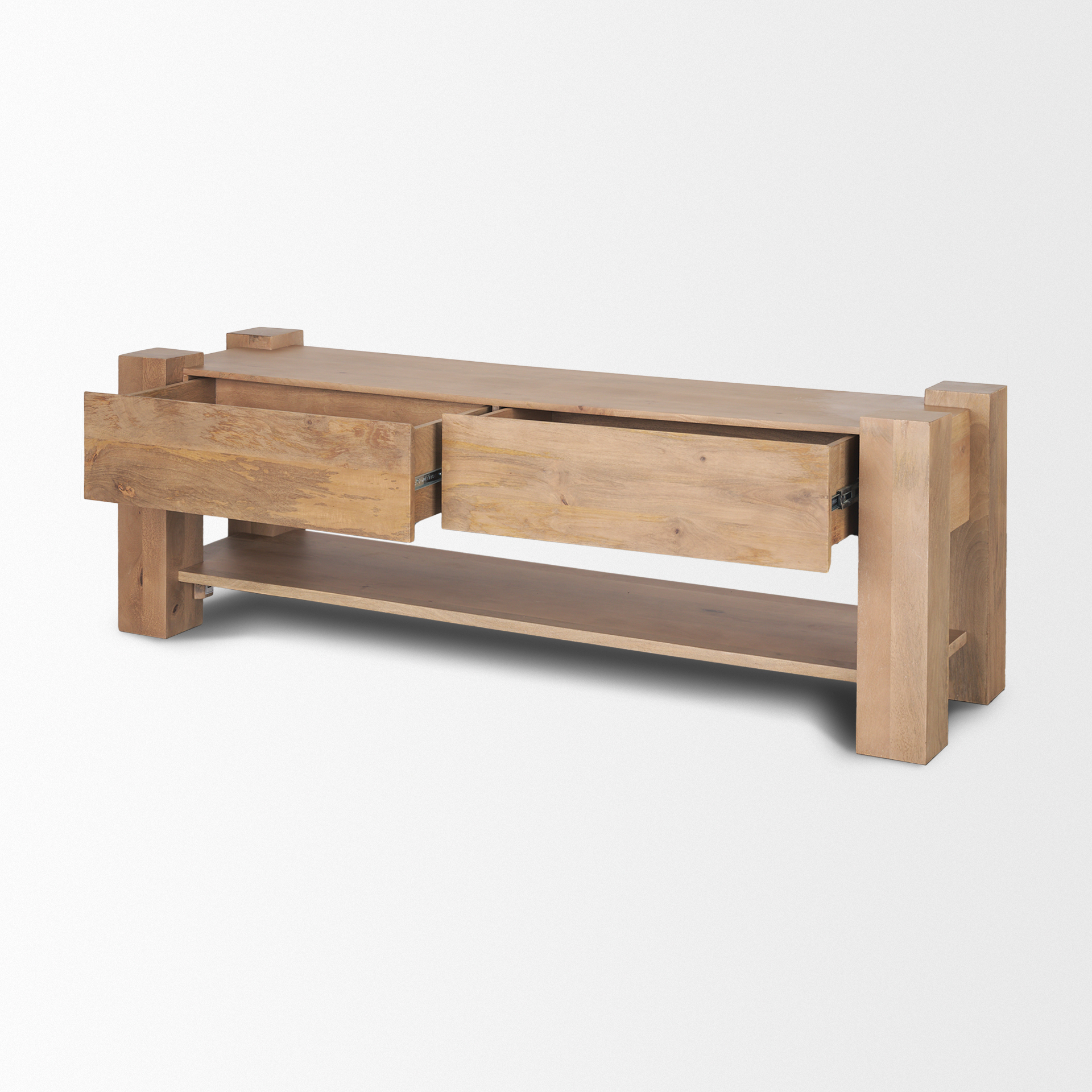 beth light brown wood media console