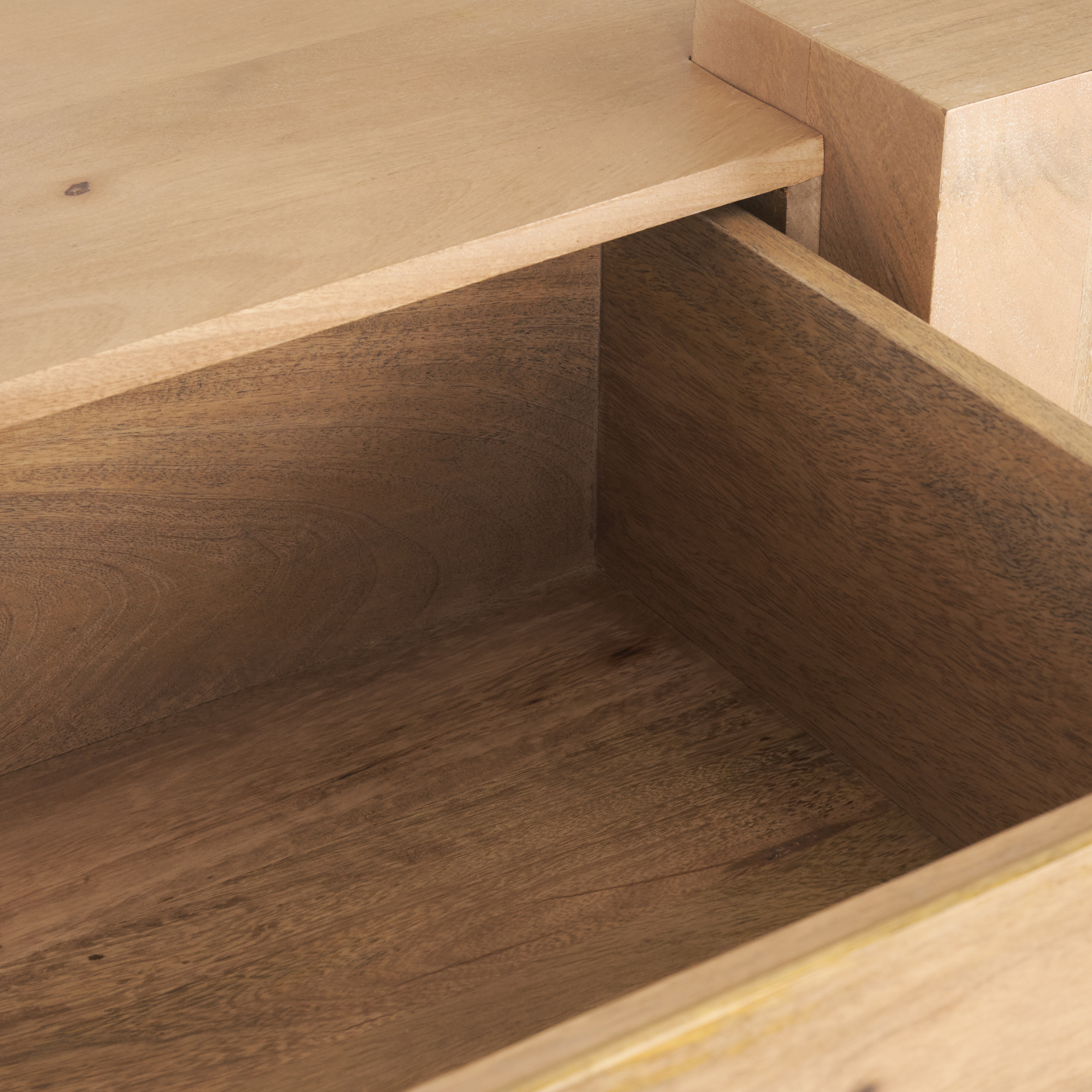beth light brown wood media console