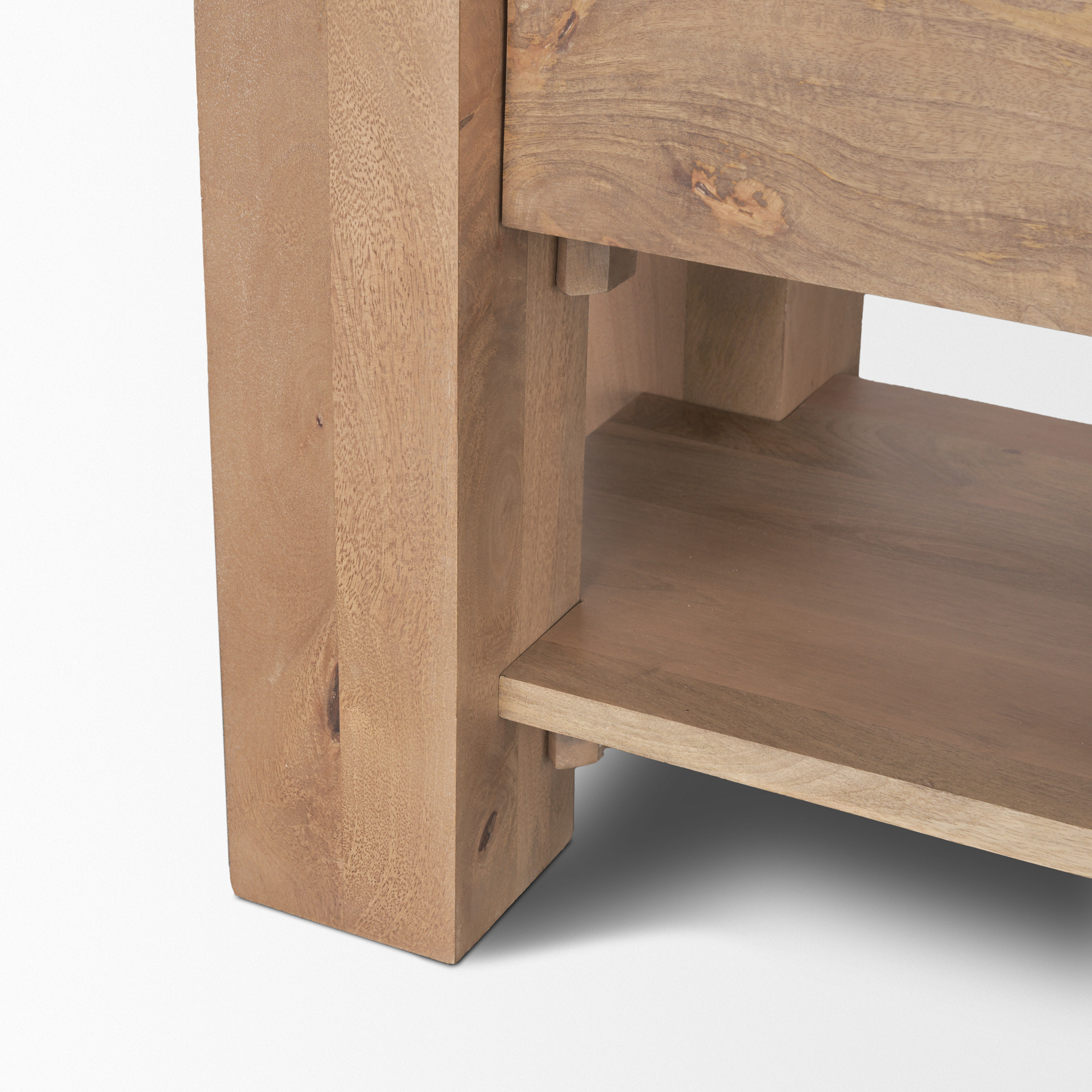 beth light brown wood media console