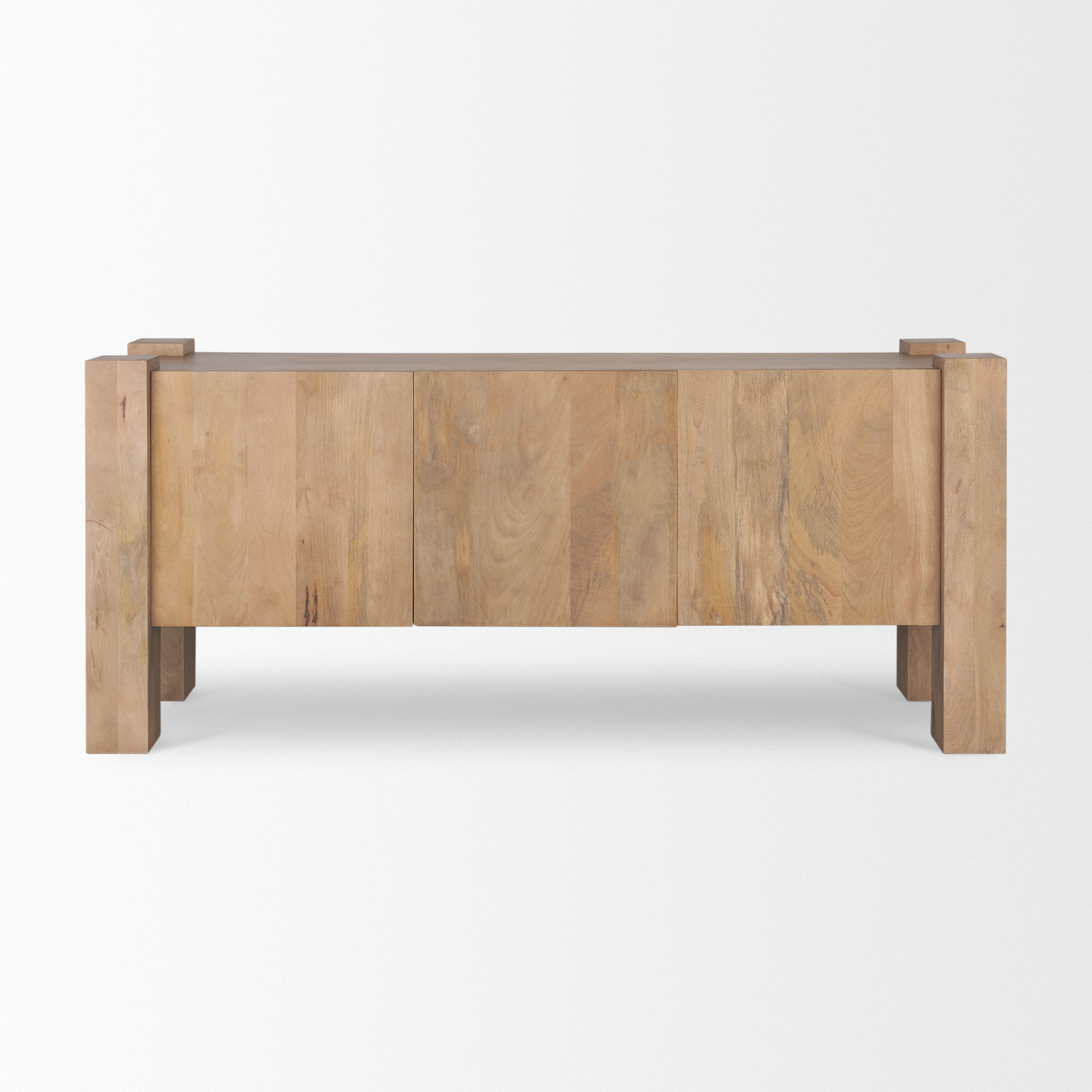 beth light brown wood w/ 3 doors sideboard