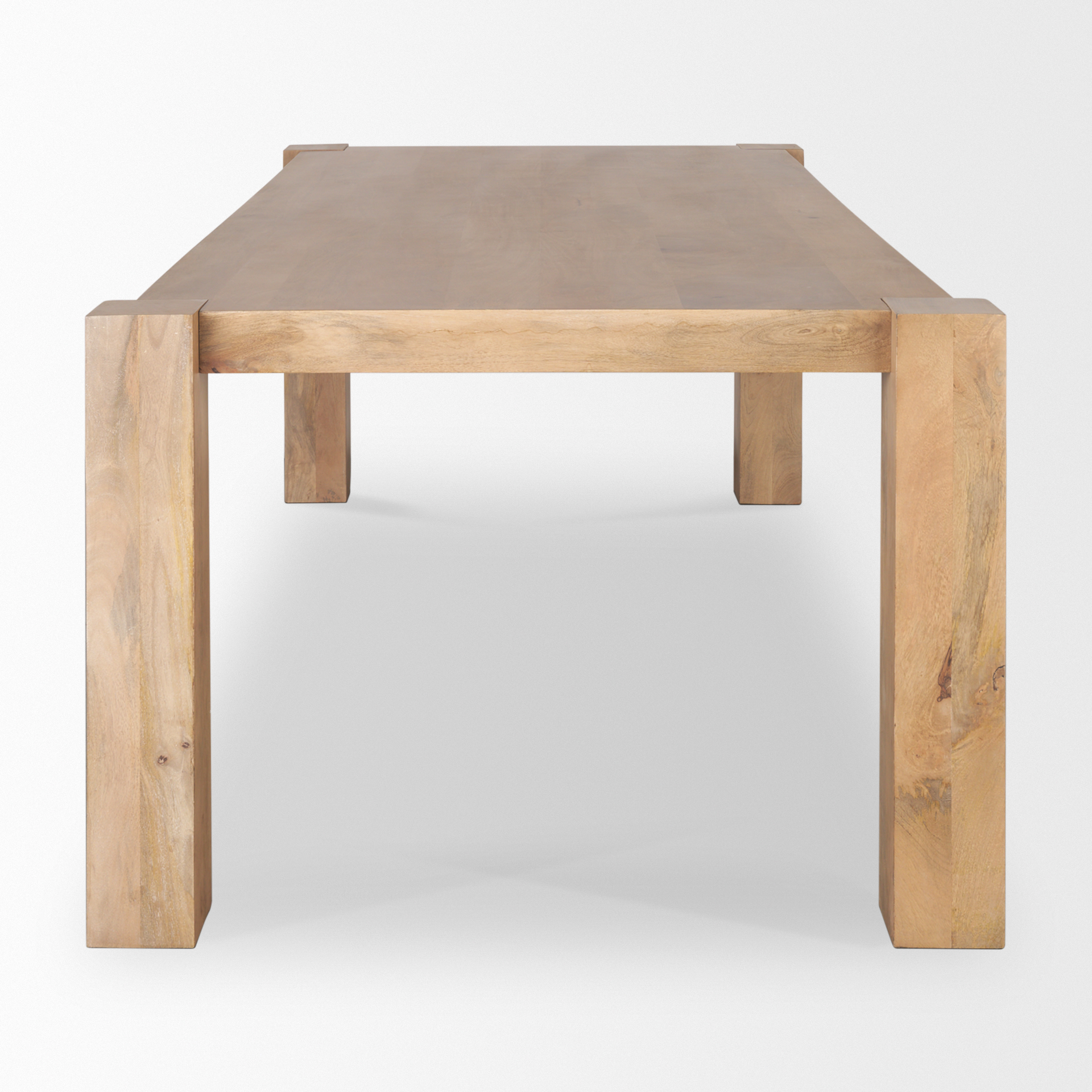 beth light brown wood rectangular dining table