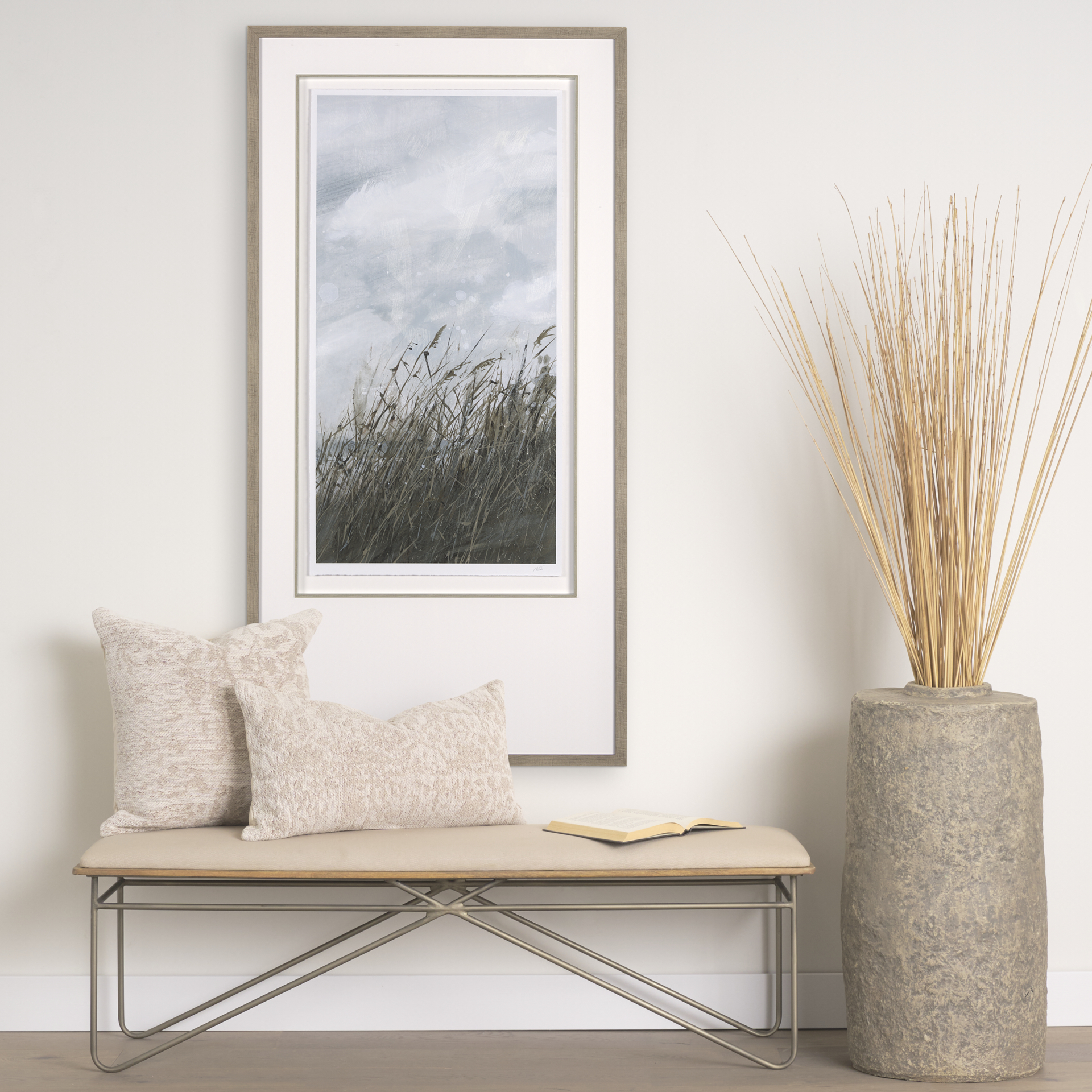 chilly breeze ii by natali a hand embelished textured framed art print matted under glass