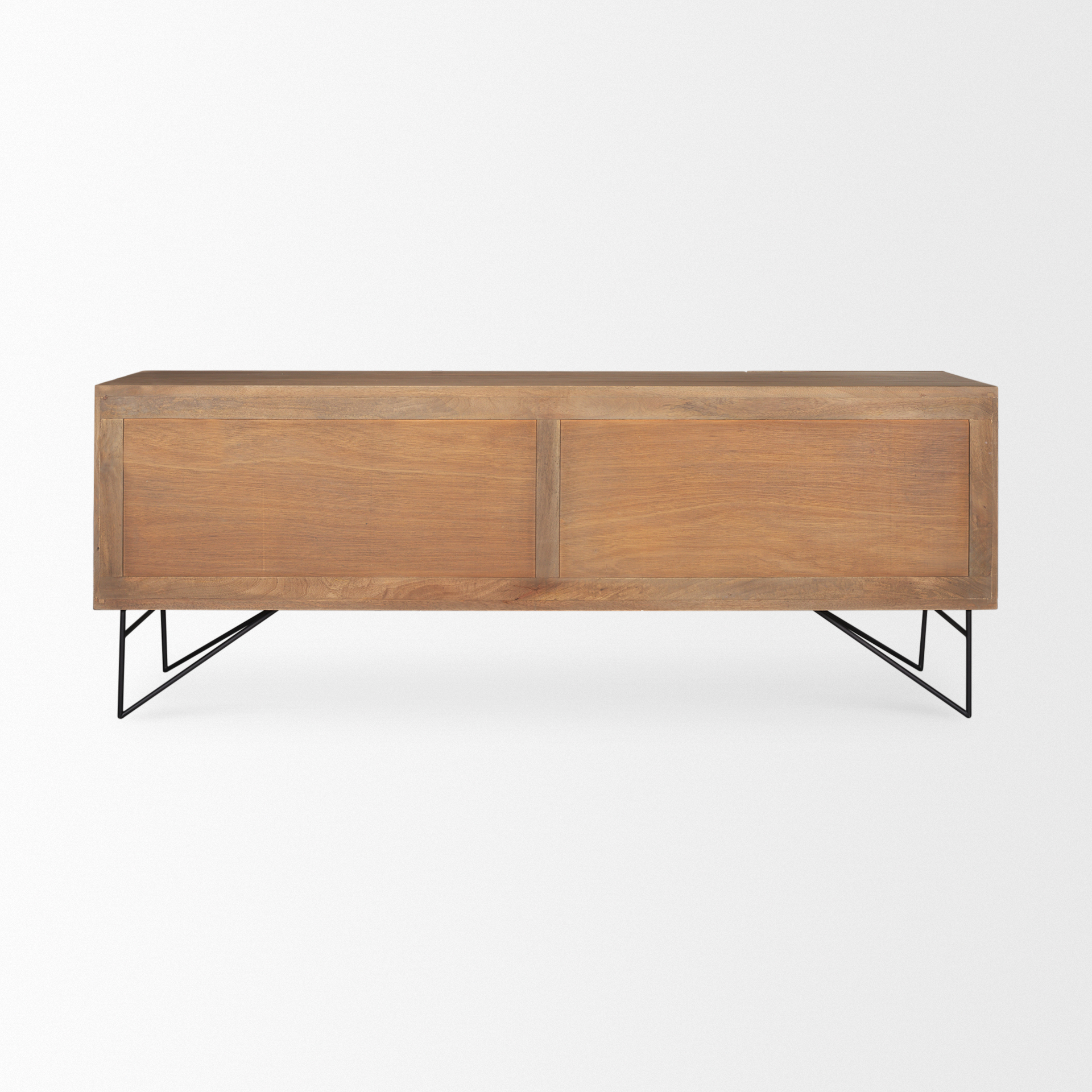darwin light brown wooden 4 door w/ 2 shelves sideboard