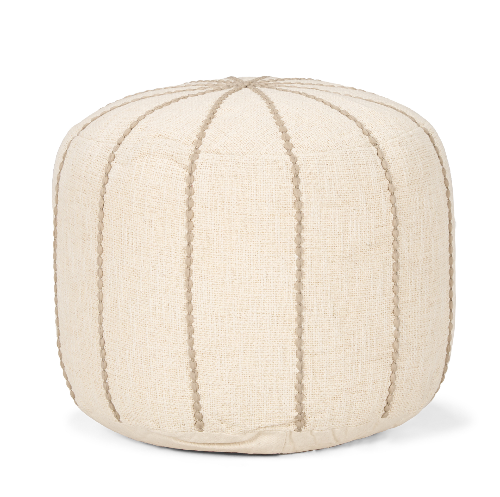 sachi beige w/ stitching pouf