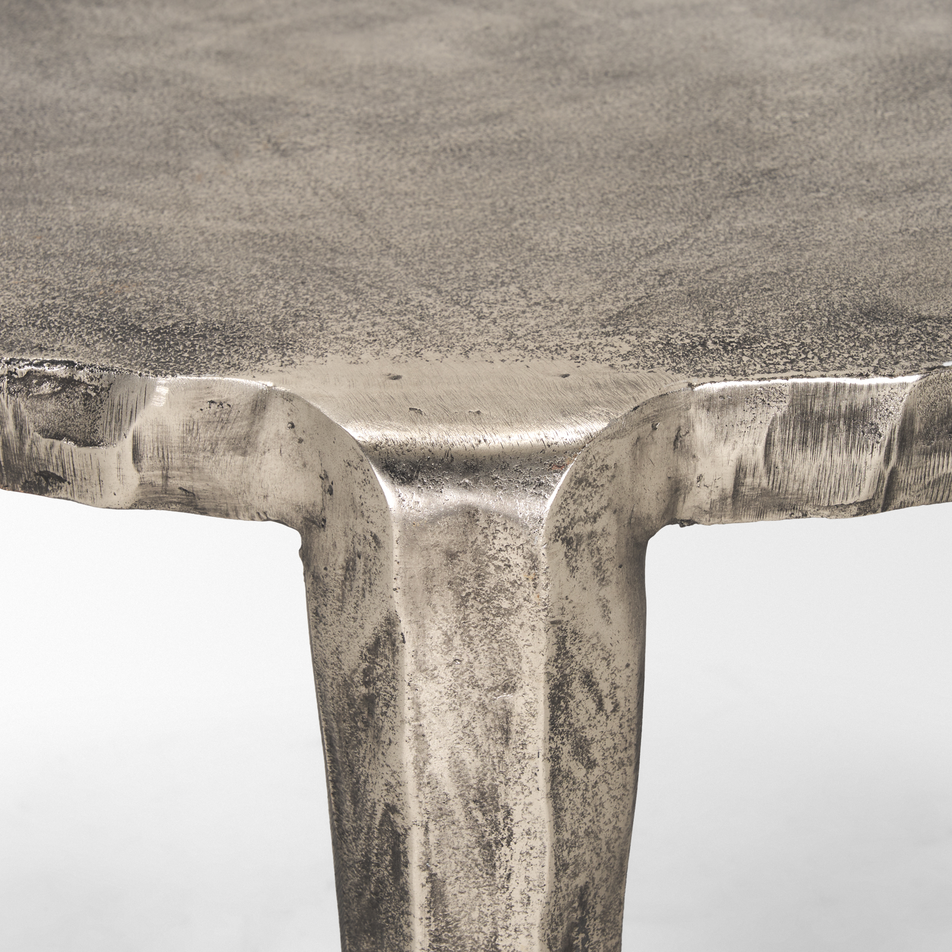randy silver nickel cast aluminum metal coffee table