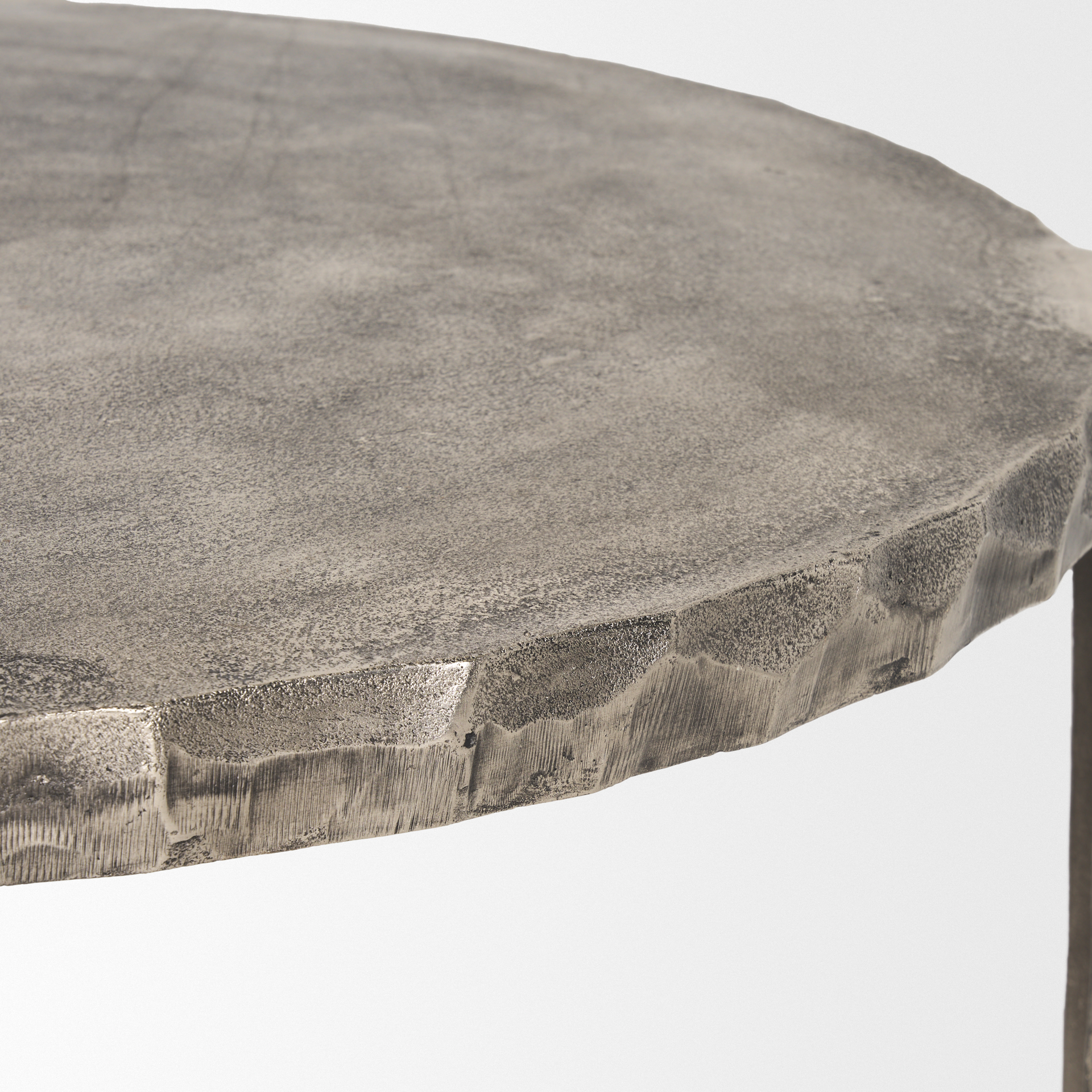 randy silver nickel cast aluminum metal coffee table