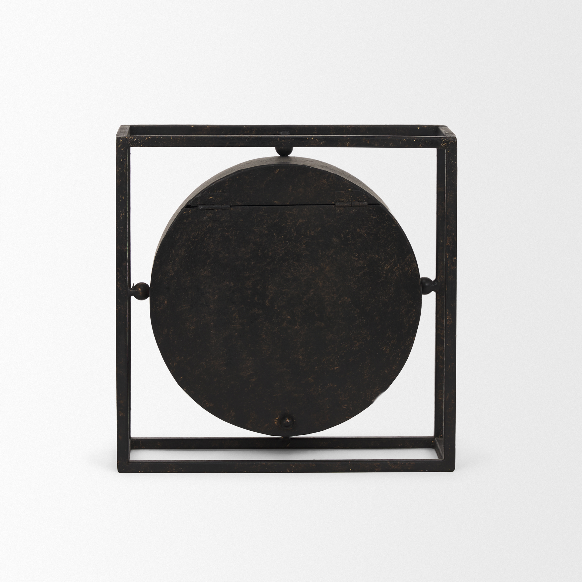 raisa black w/ gold antiquing metal table clock