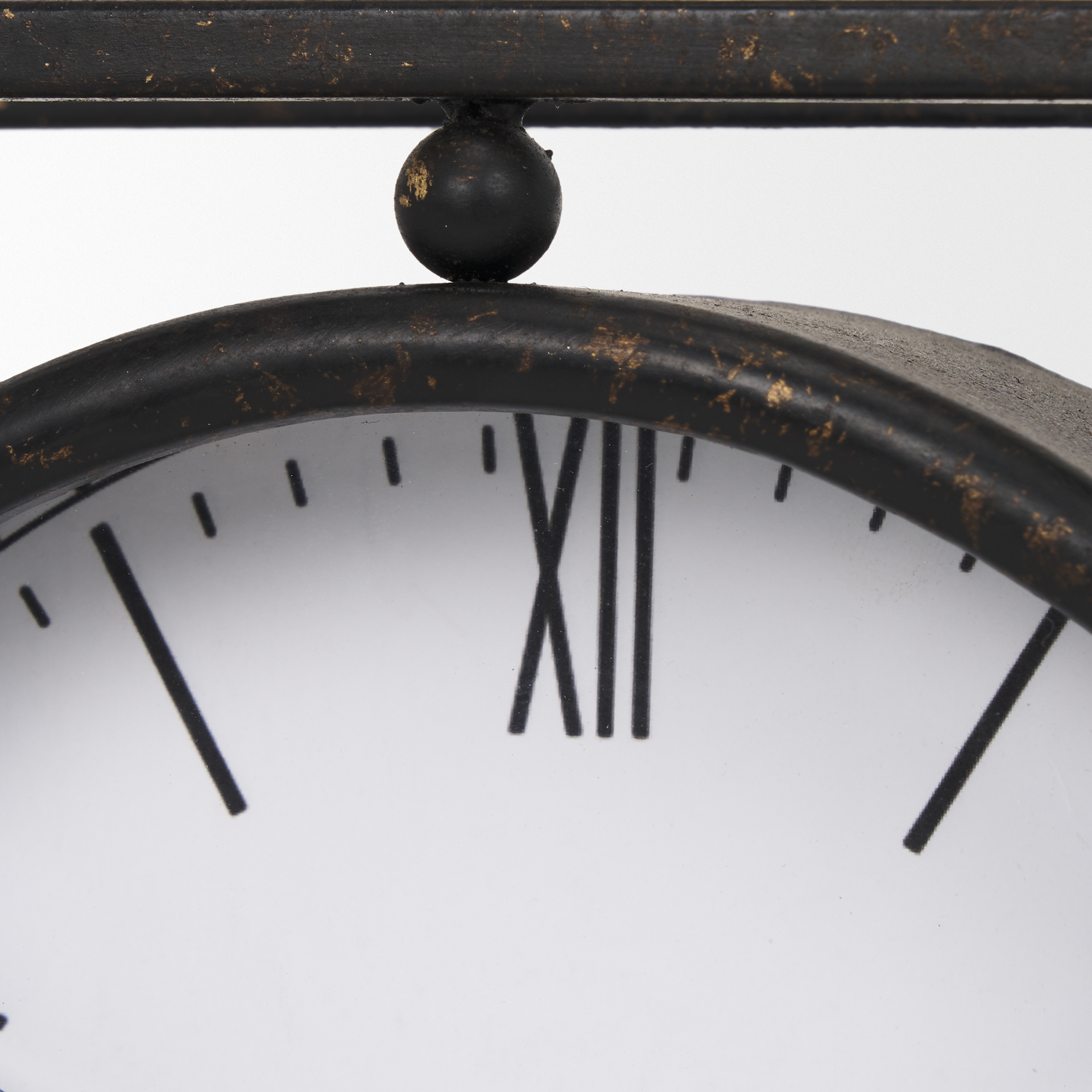raisa black w/ gold antiquing metal table clock