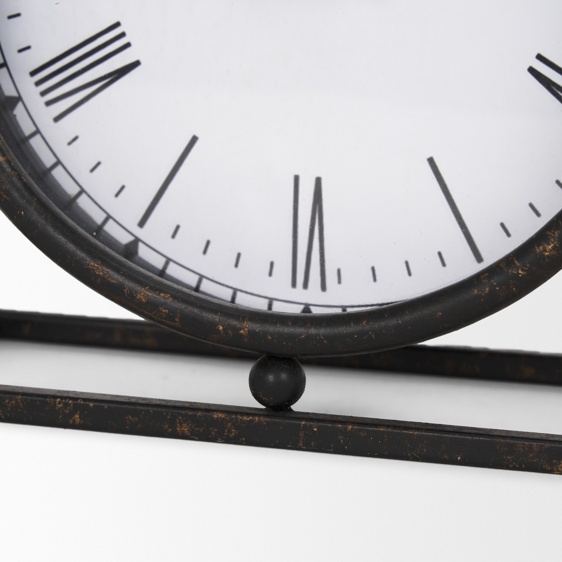 raisa black w/ gold antiquing metal table clock