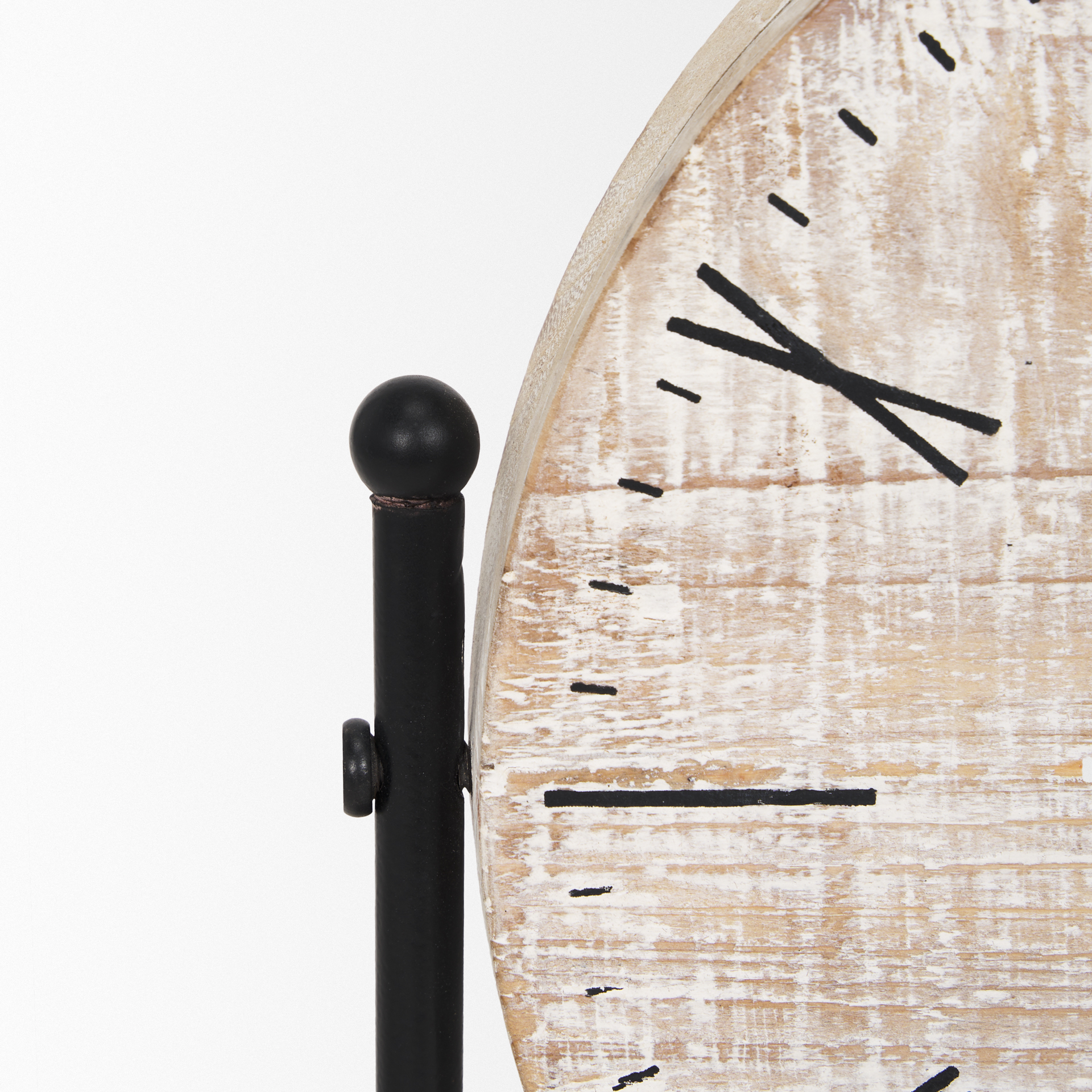 raja matte black metal w/ wood table clock