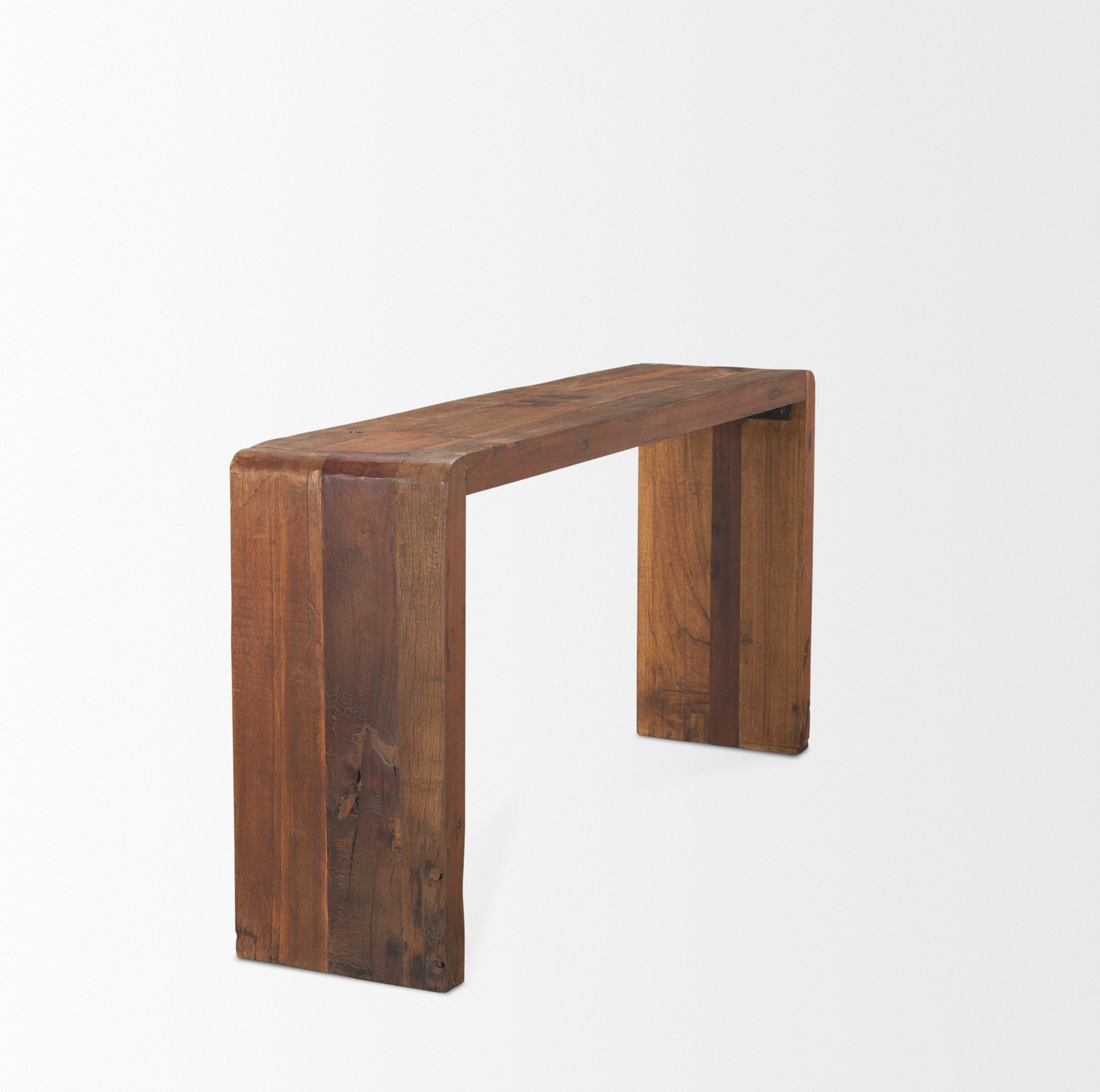 estelle rustic brown reclaimed wood console table