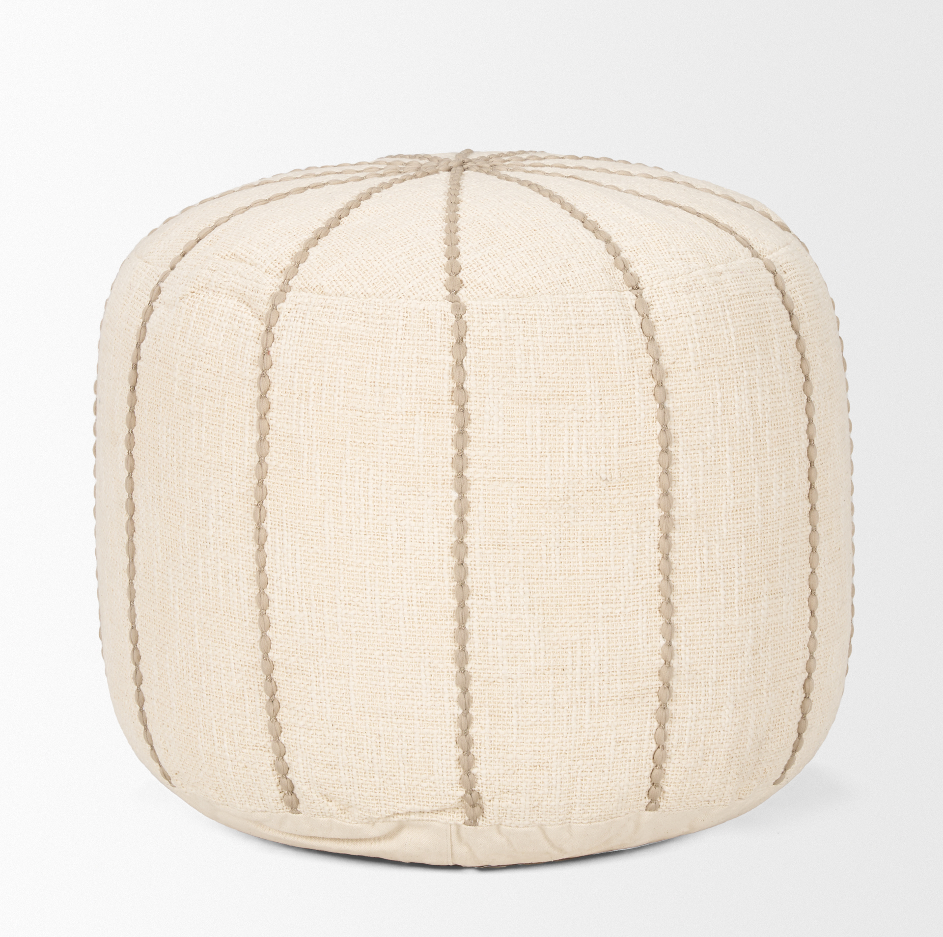 sachi beige w/ stitching pouf
