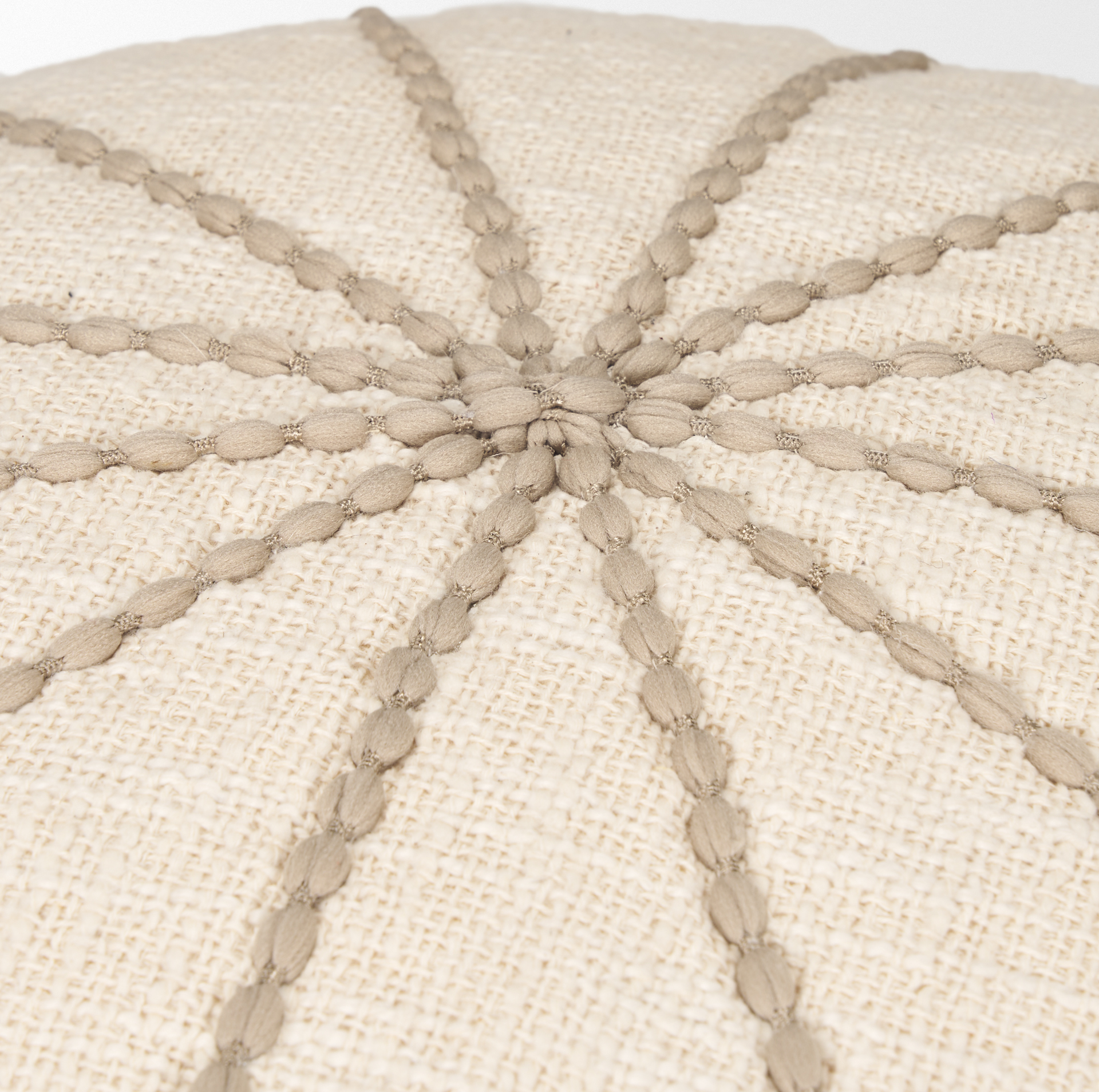 sachi beige w/ stitching pouf