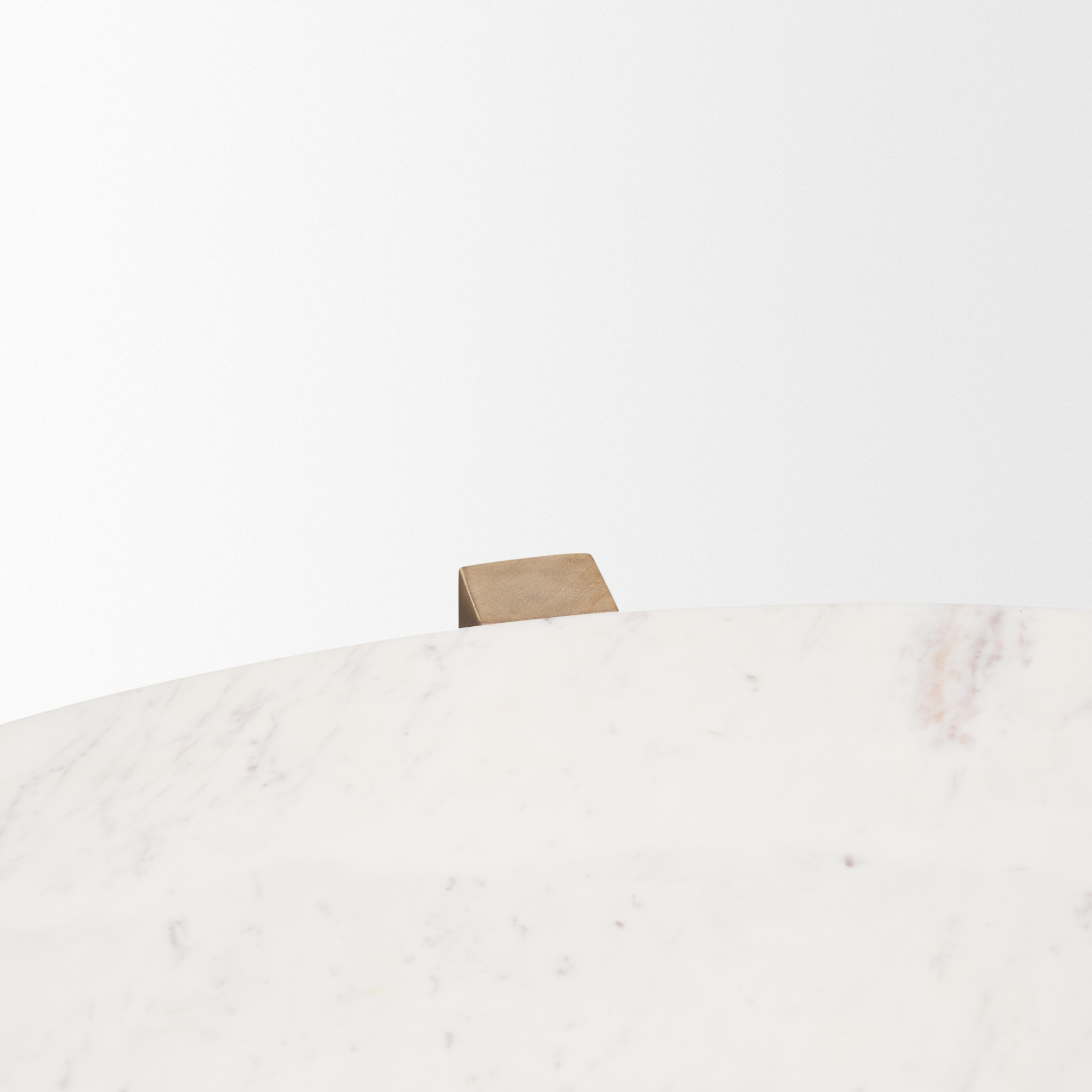 Bianca Light Brown Wood w/ Round Marble Top Coffee Table