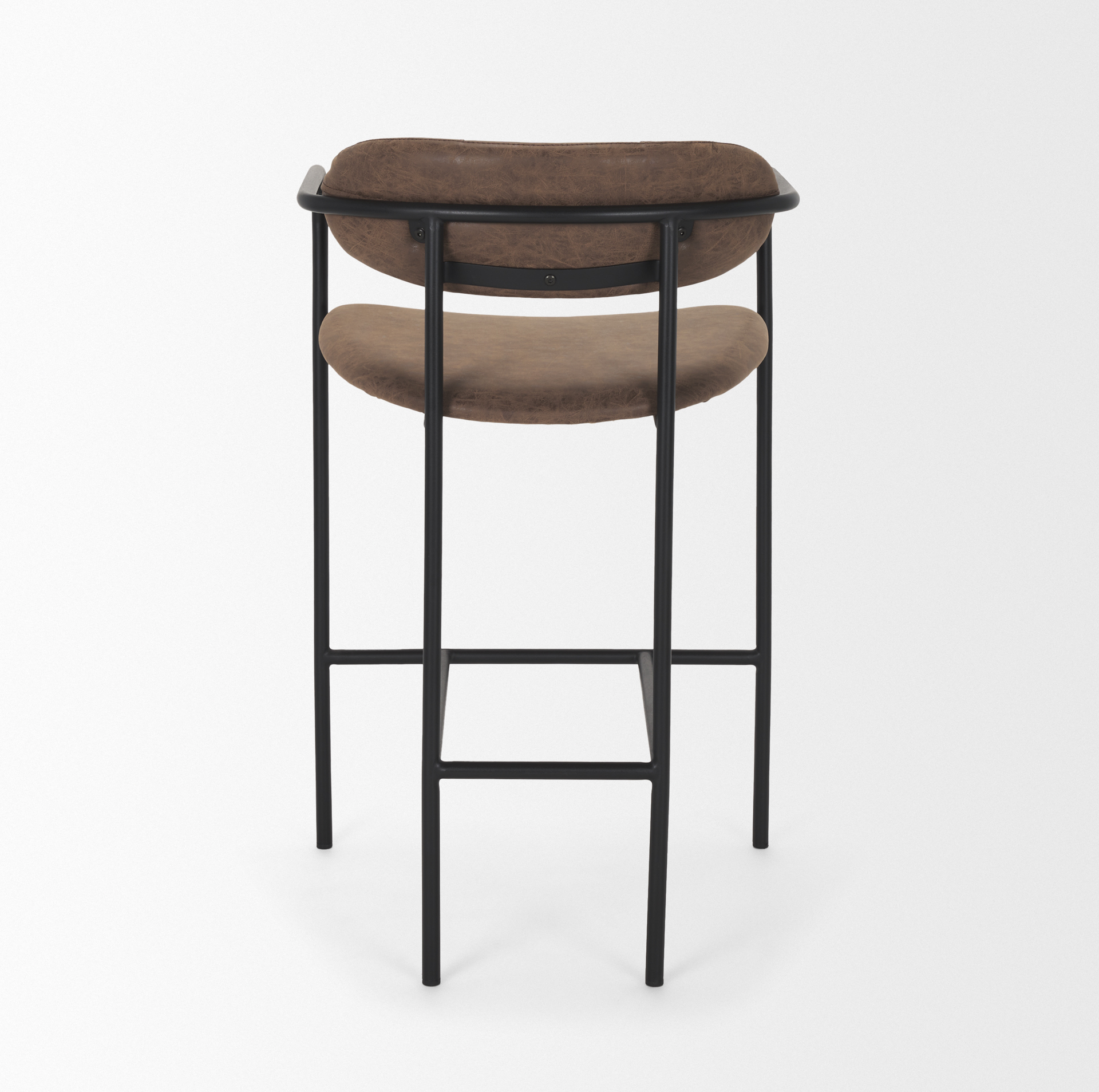 parker muted brown faux leather w/ black metal counter stool