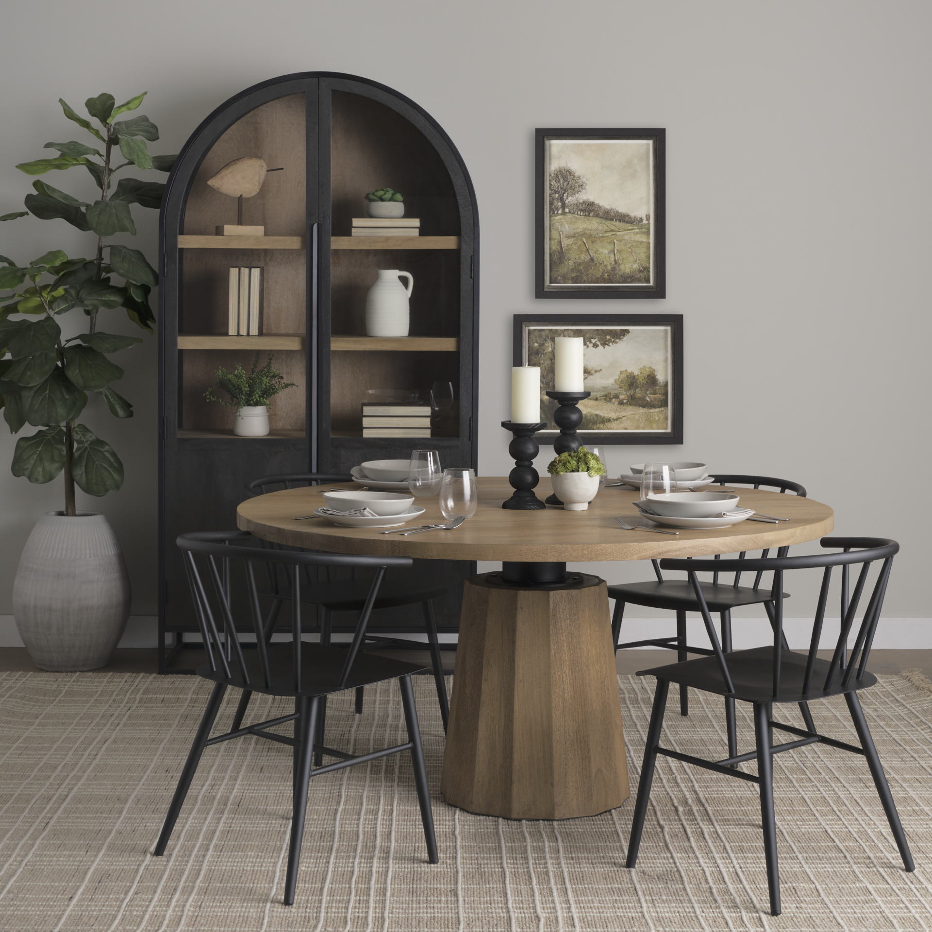 colin 21.3l x 21.3w x 30.3h black metal dining chair
