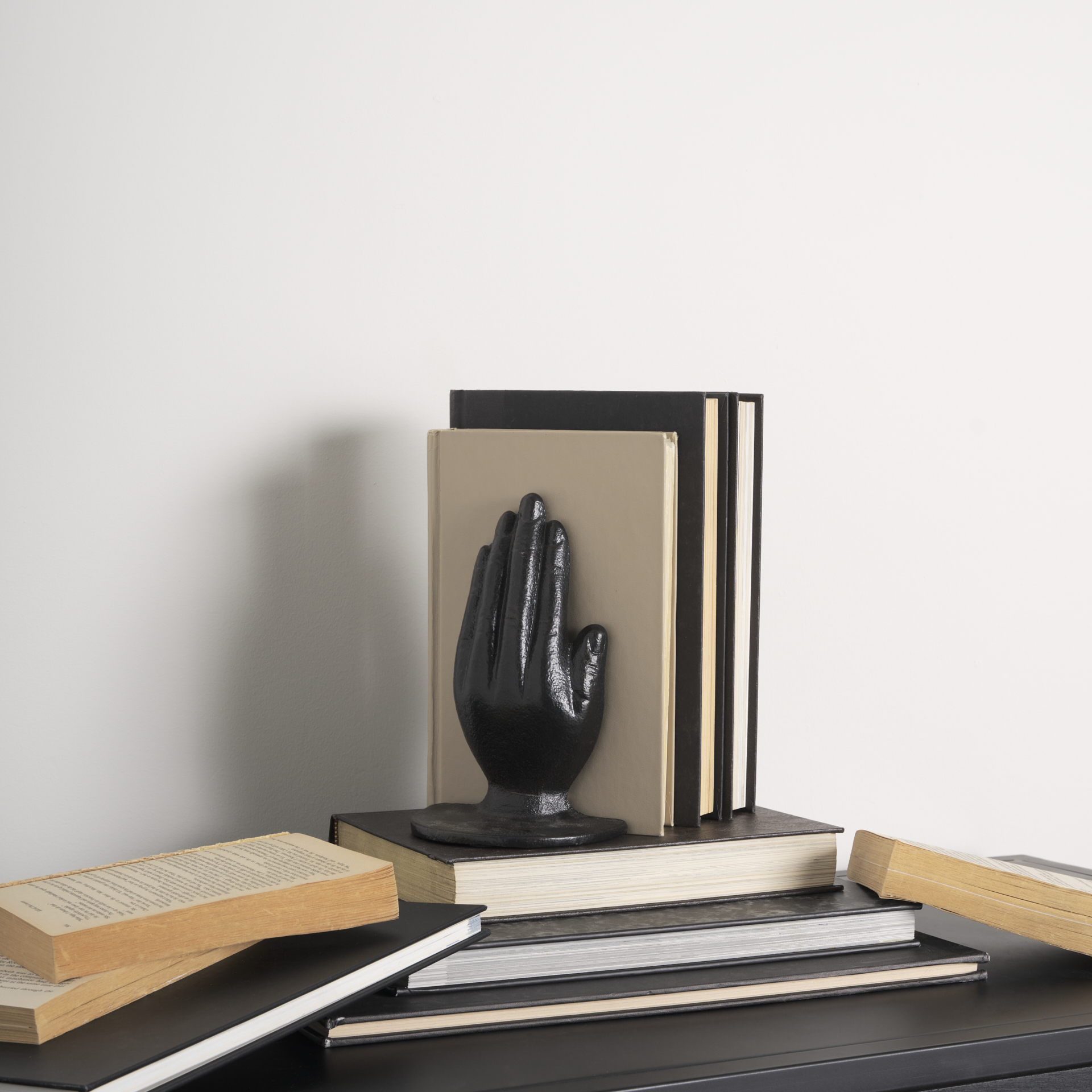 praying hands bronze cast iron book ends