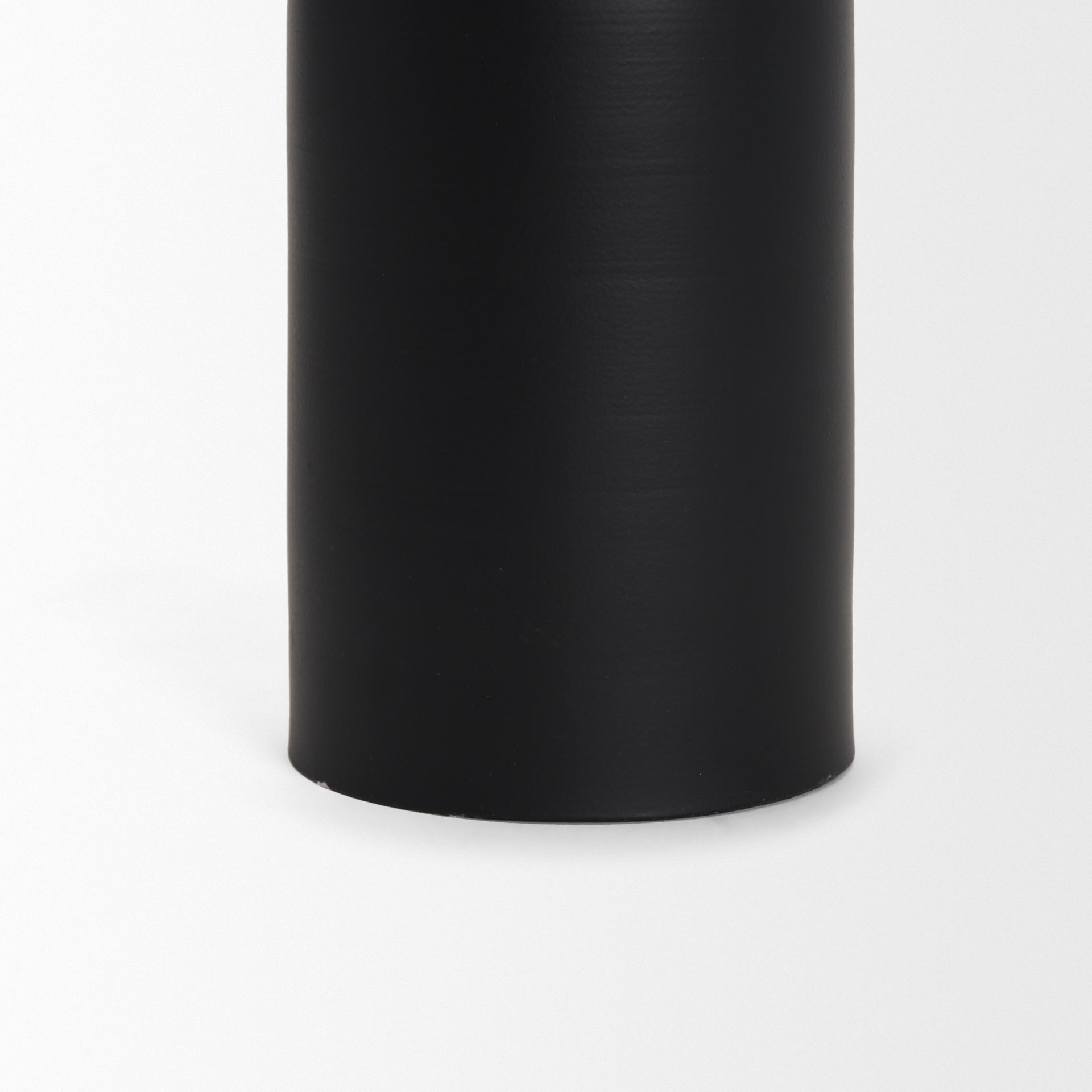 qamra short black metal pillar candle holder