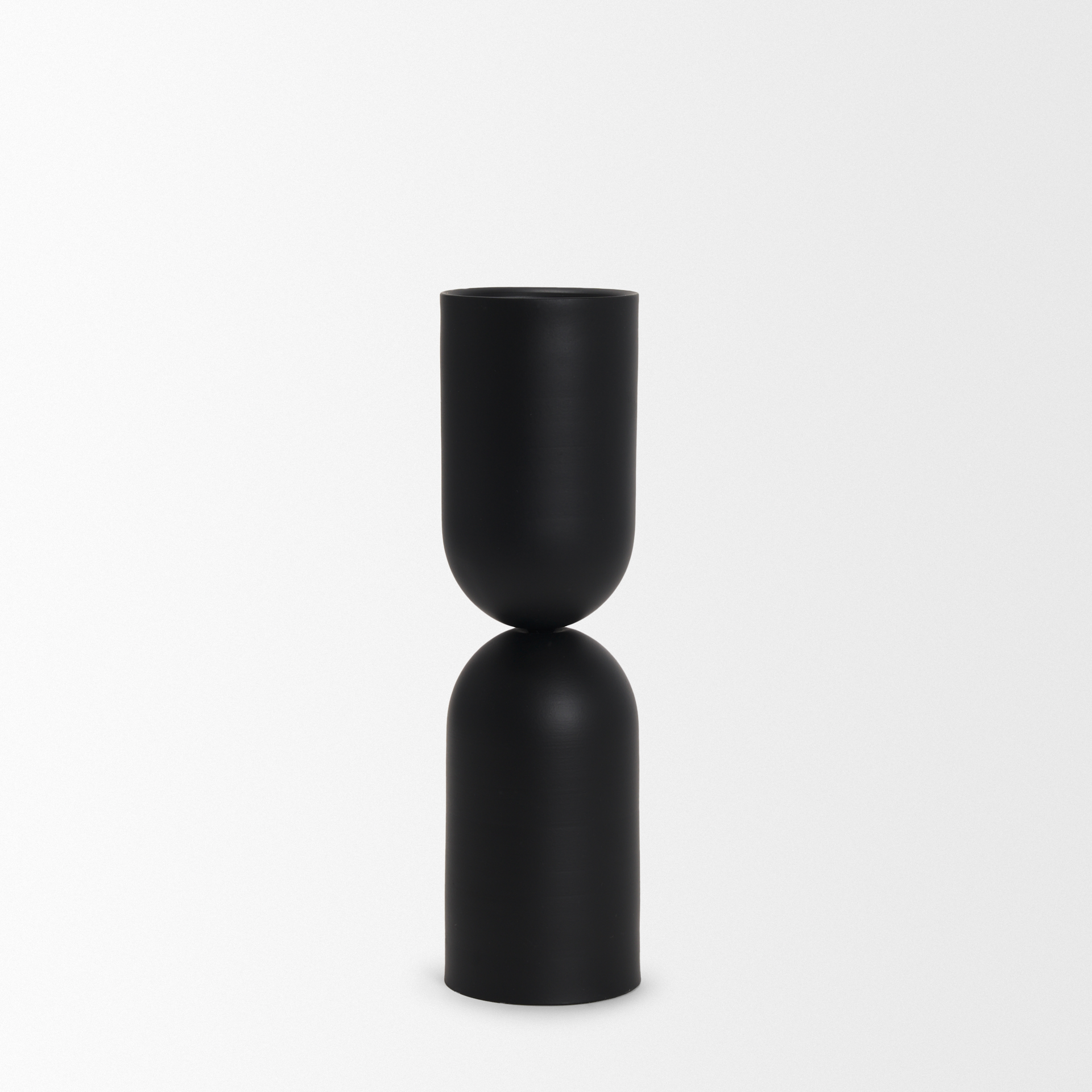 qamra tall black metal pillar candle holder