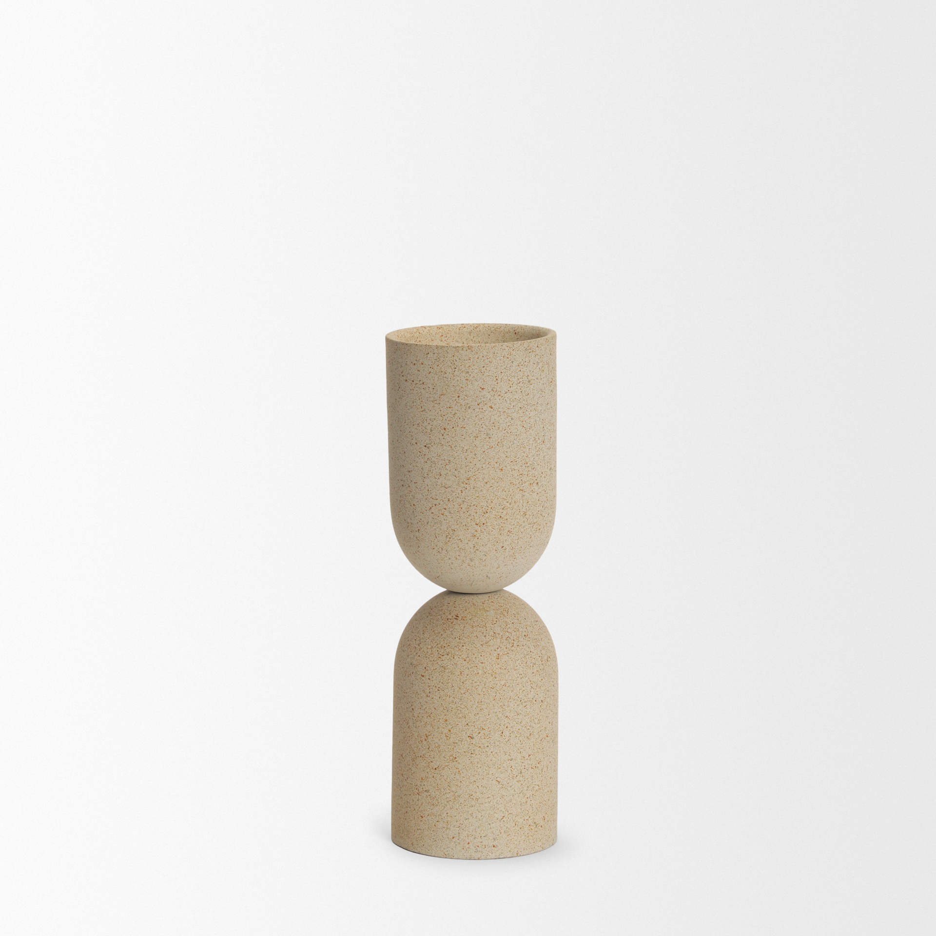 qamra medium beige textured metal pillar candle holder candle holder