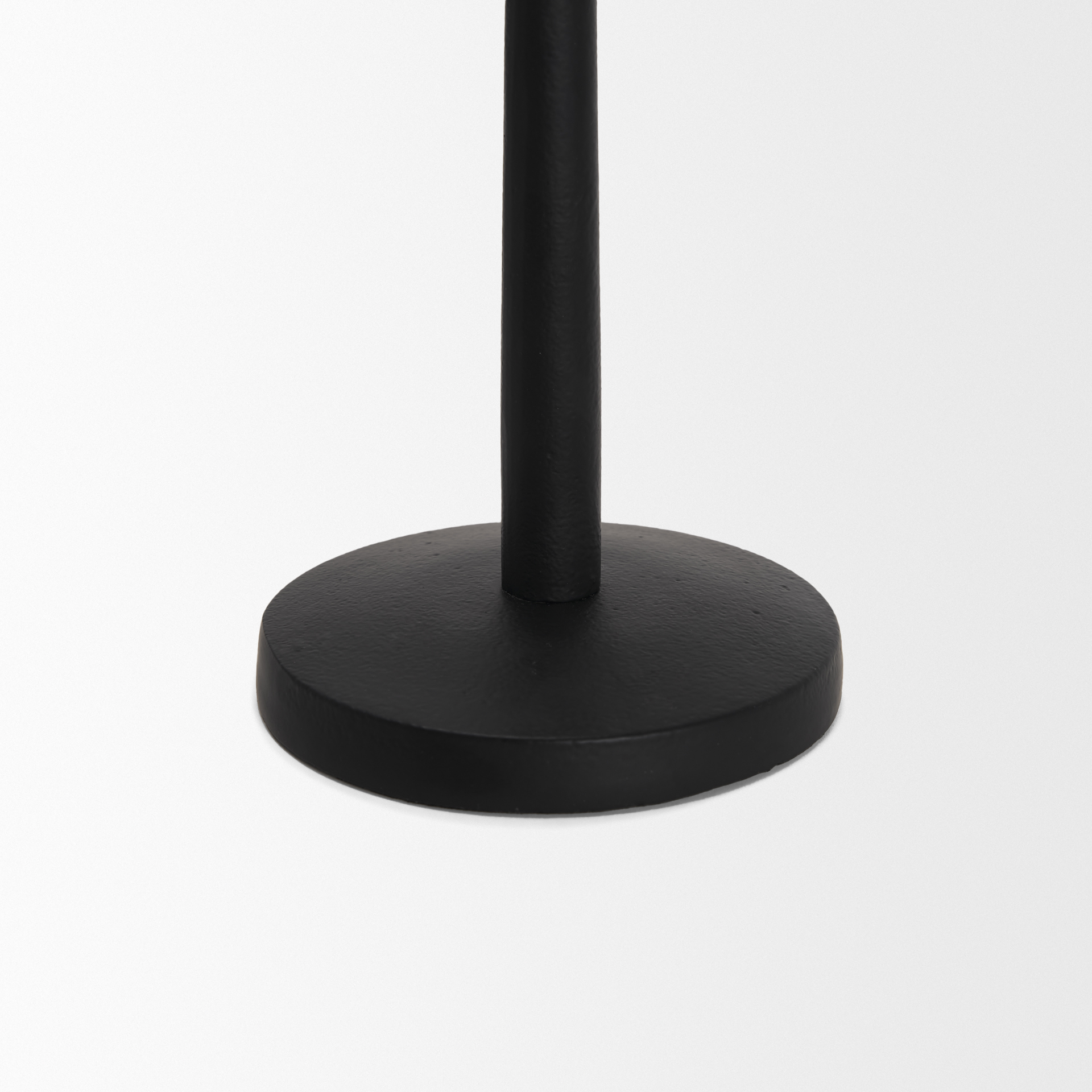 qwin matte black cast aluminum short candle holder