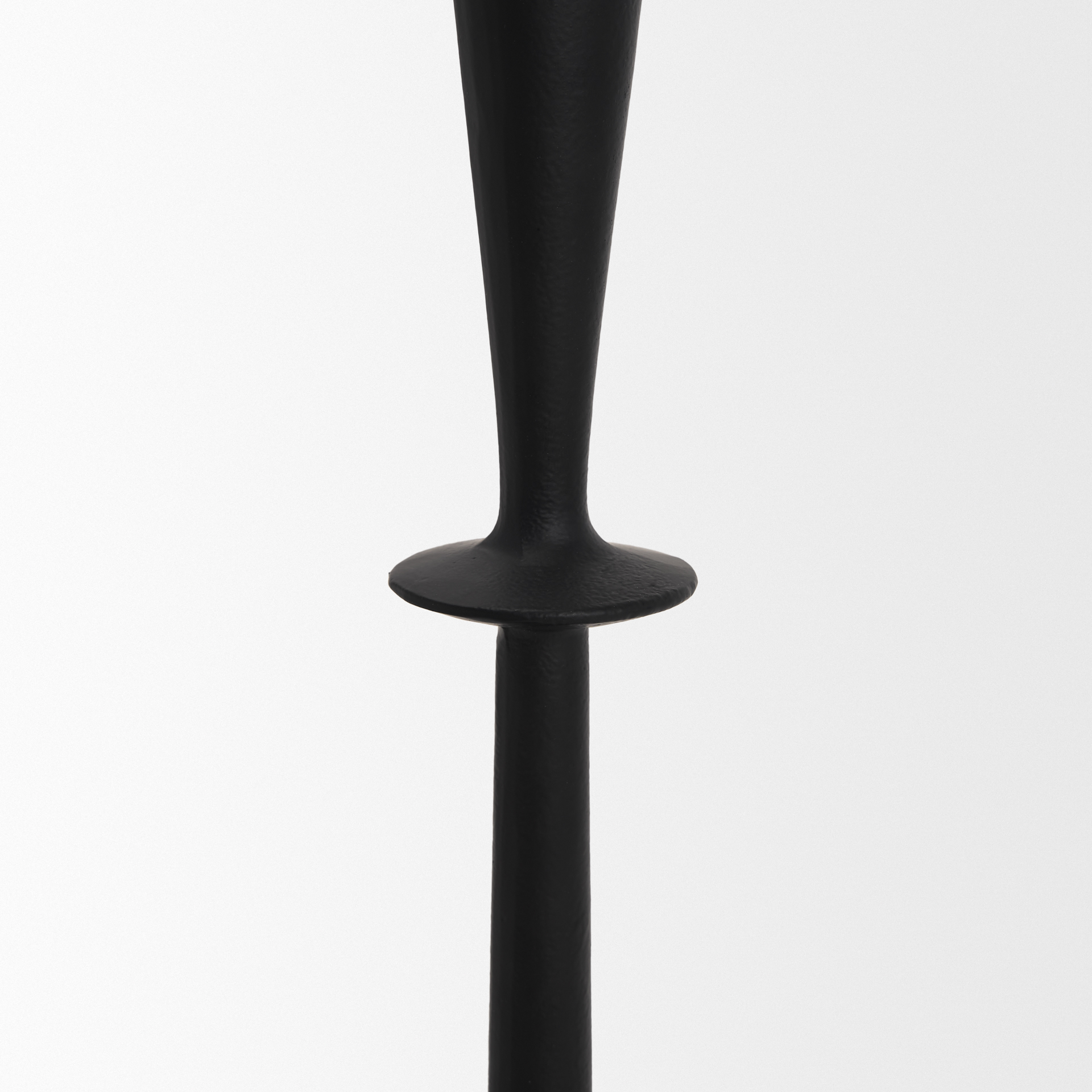 qwin matte black cast aluminum medium candle holder