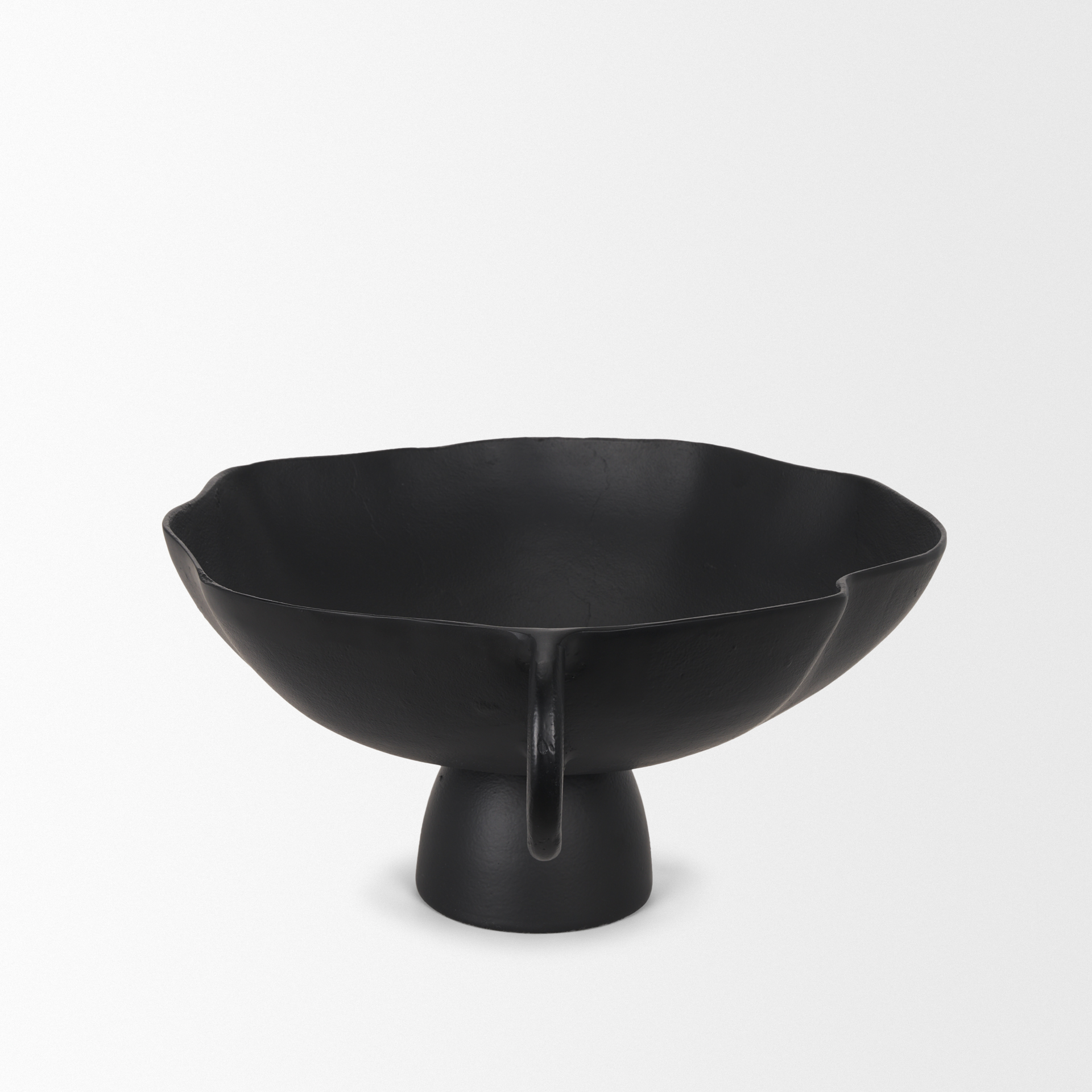 radka large matte black metal decorative bowl