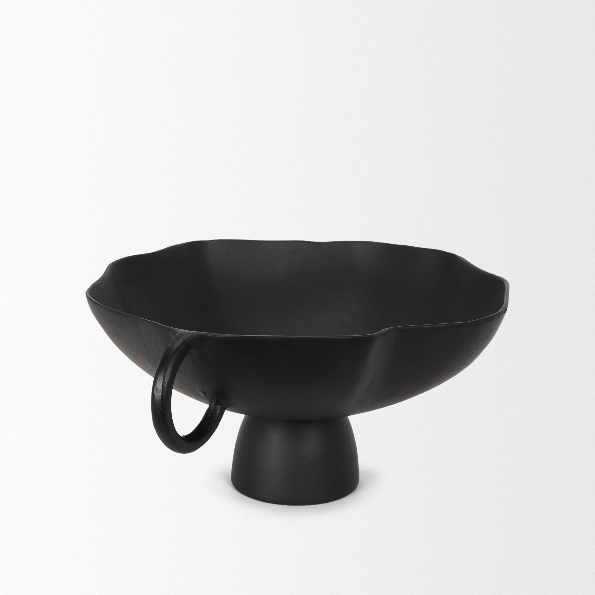 radka large matte black metal decorative bowl