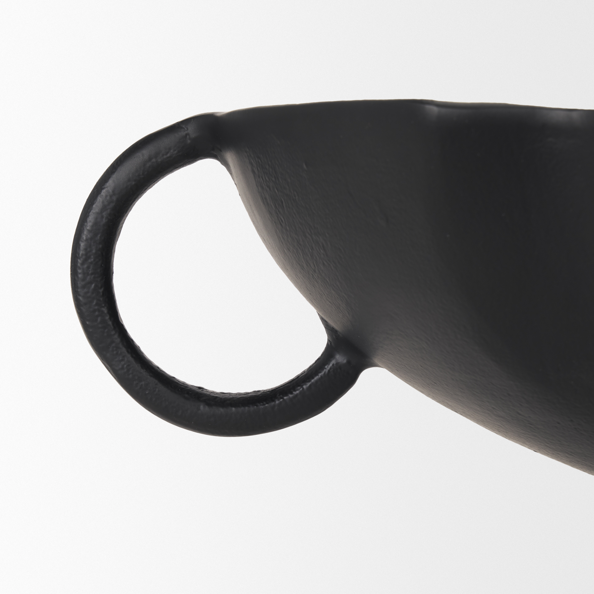 radka large matte black metal decorative bowl