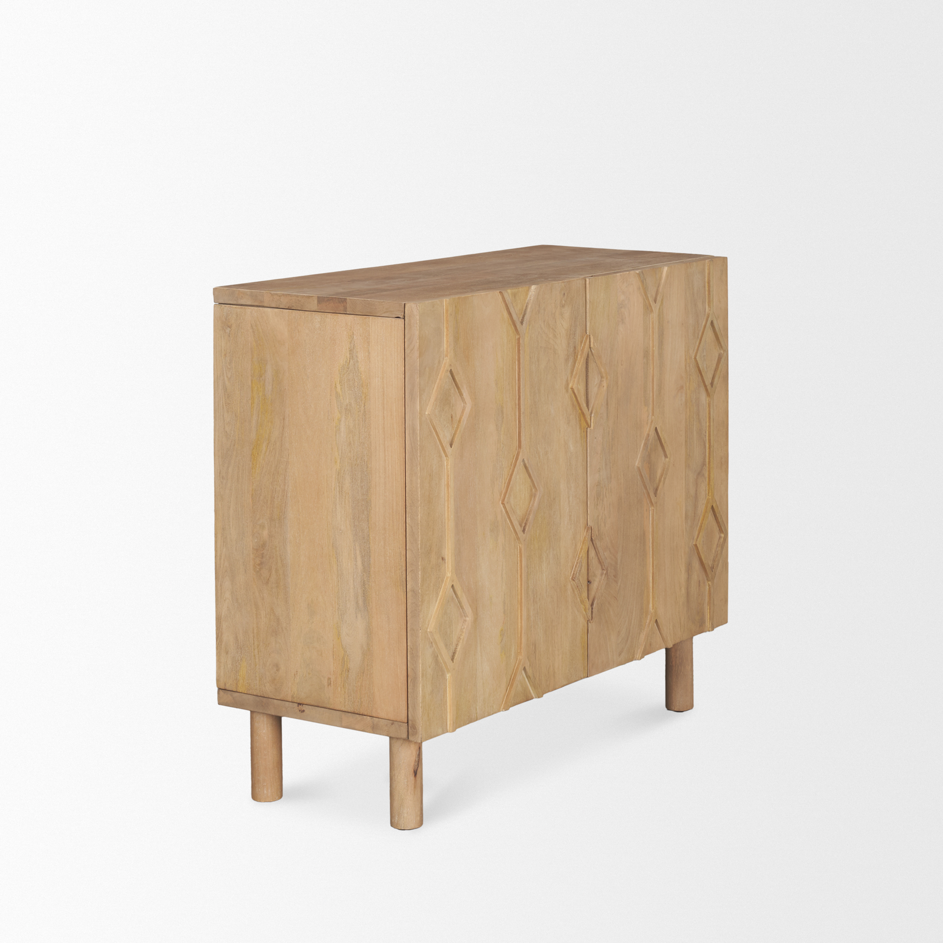 heera light brown diamond motif w/ shelf accent cabinet