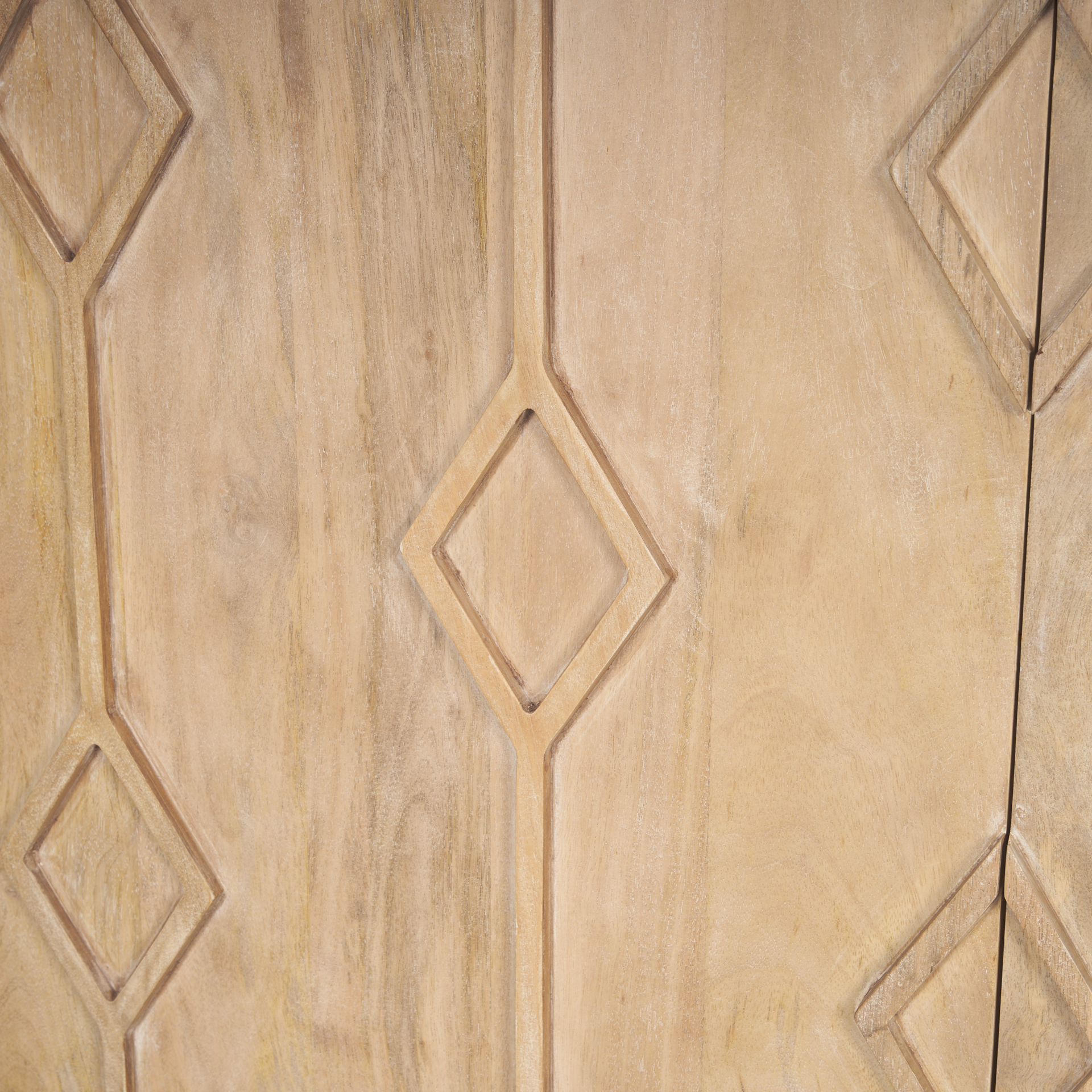 heera light brown diamond w/ shelf motif sideboard