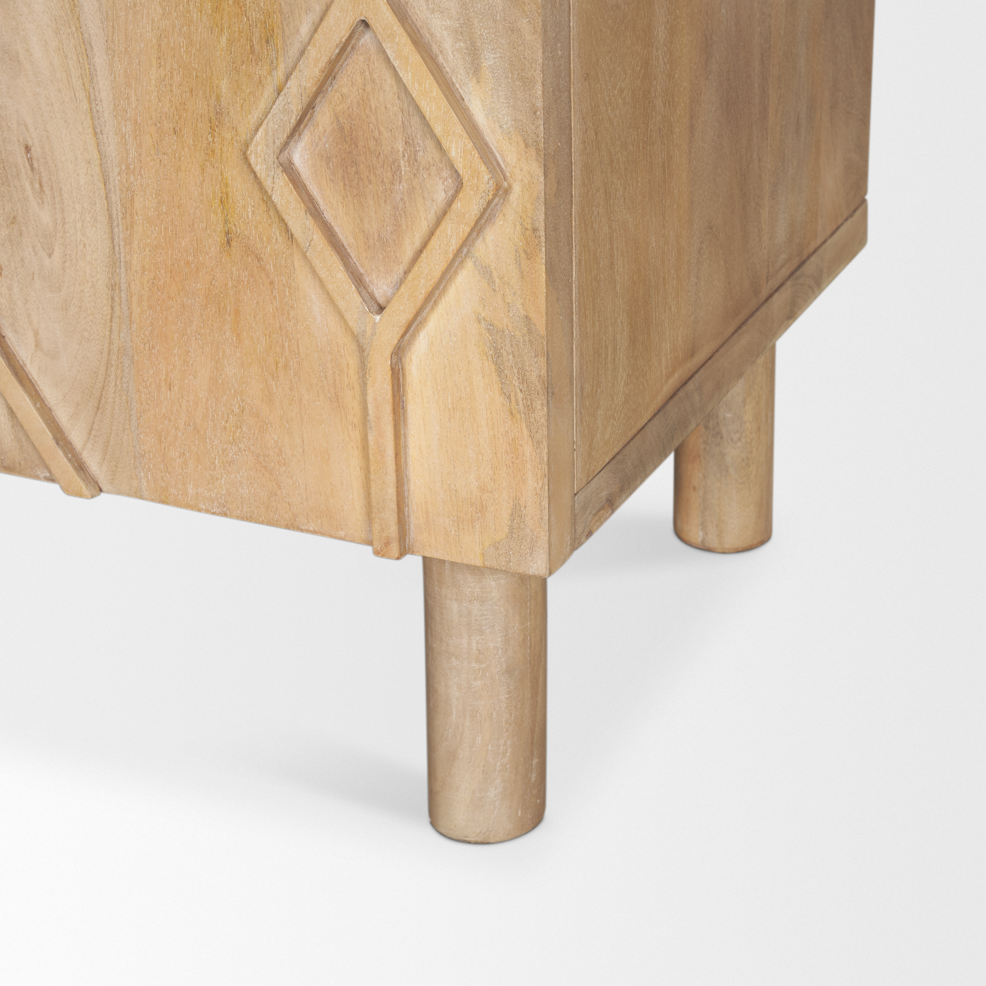 heera light brown diamond w/ shelf motif sideboard