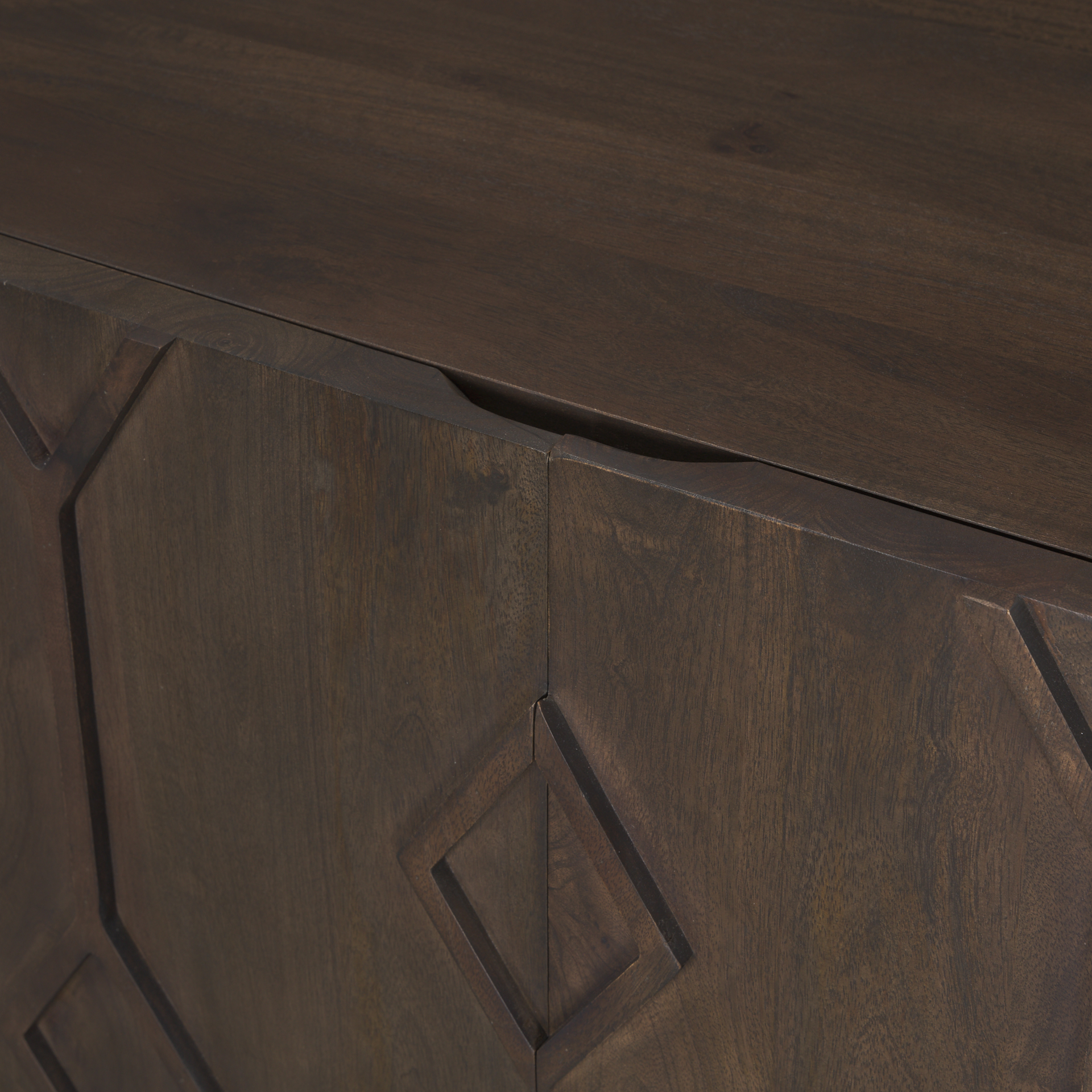 heera dark brown diamond motif w/ shelf accent cabinet