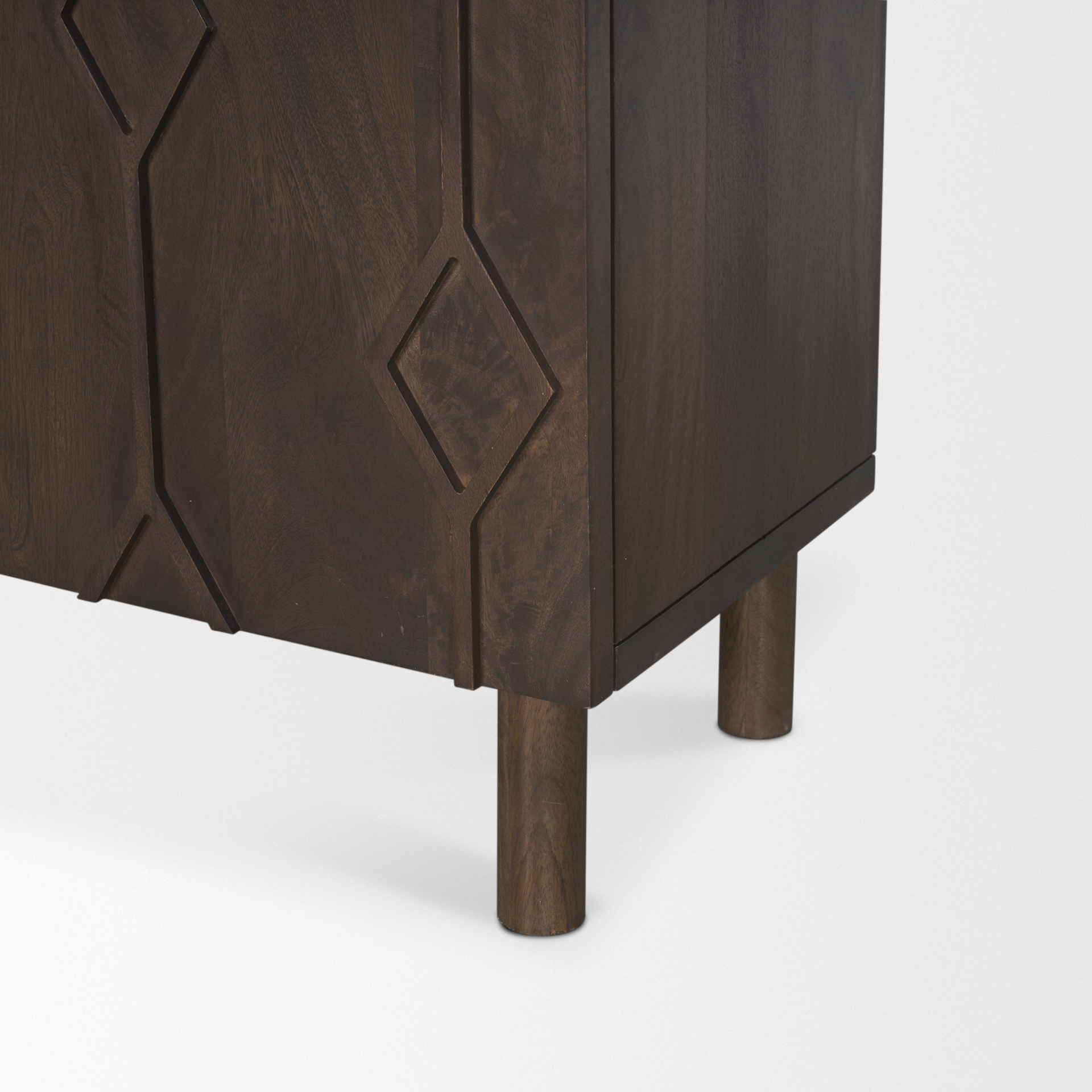 heera dark brown diamond motif w/ shelf accent cabinet