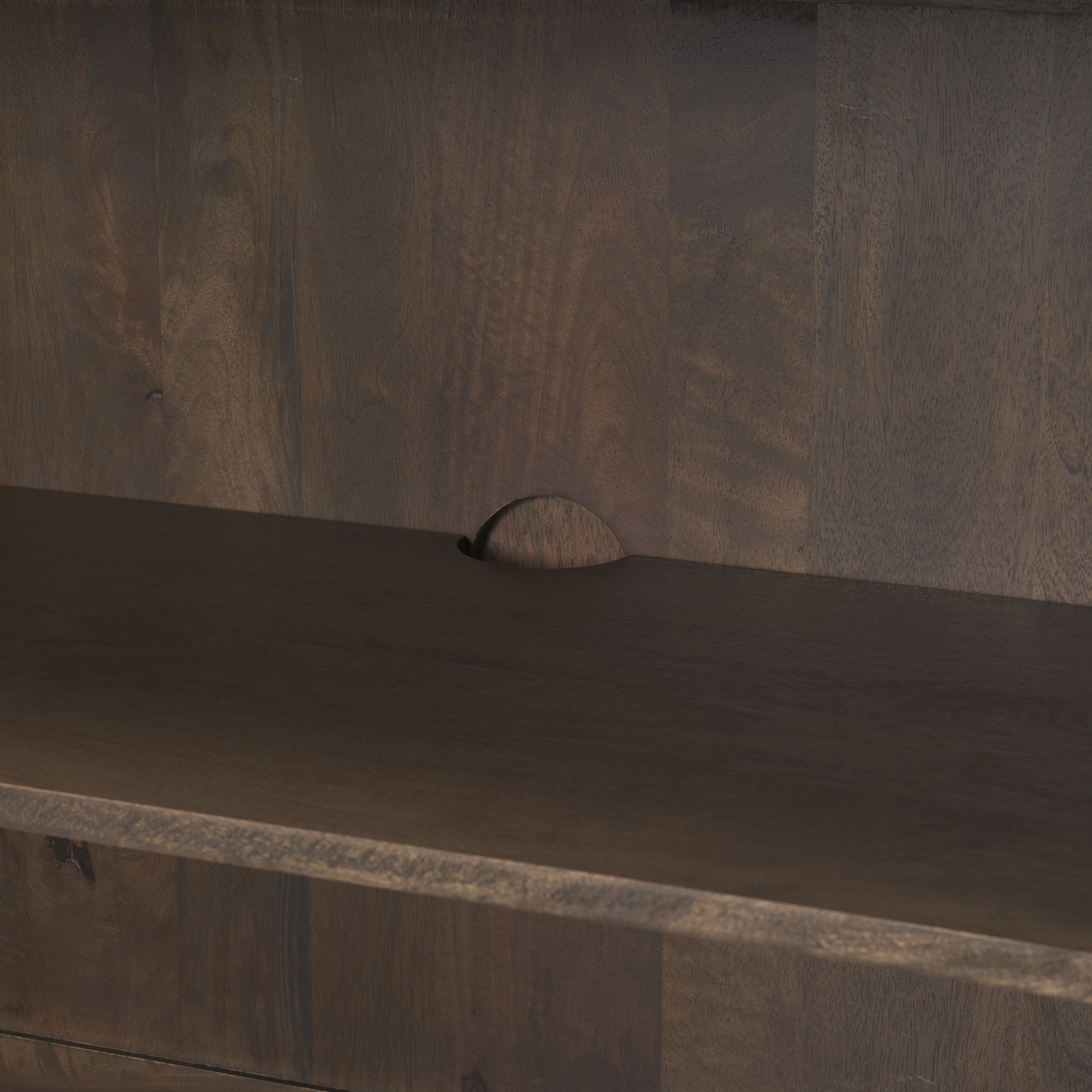 heera dark brown diamond motif w/ shelf sideboard