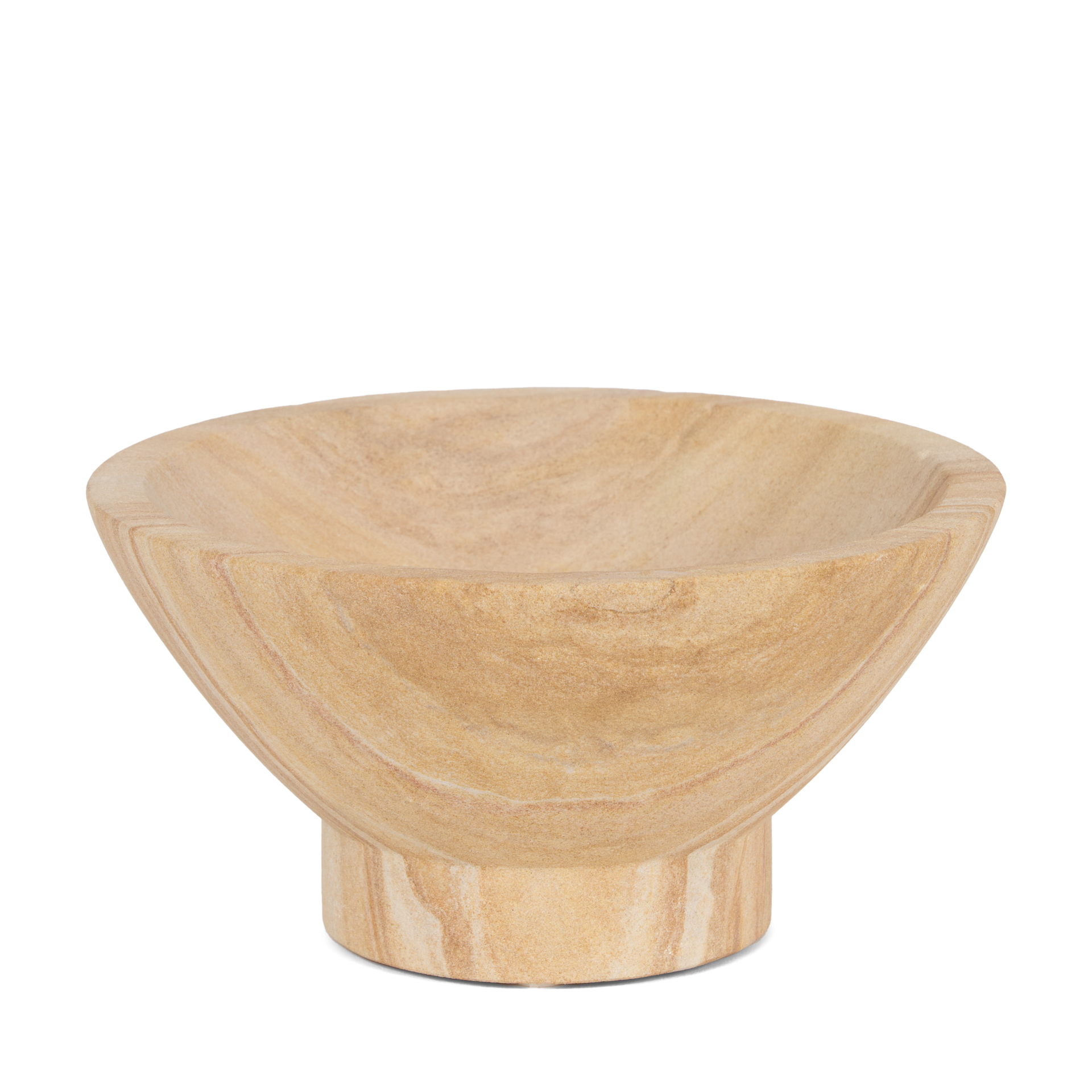 ramira beige sandstone decorative pedestal bowl