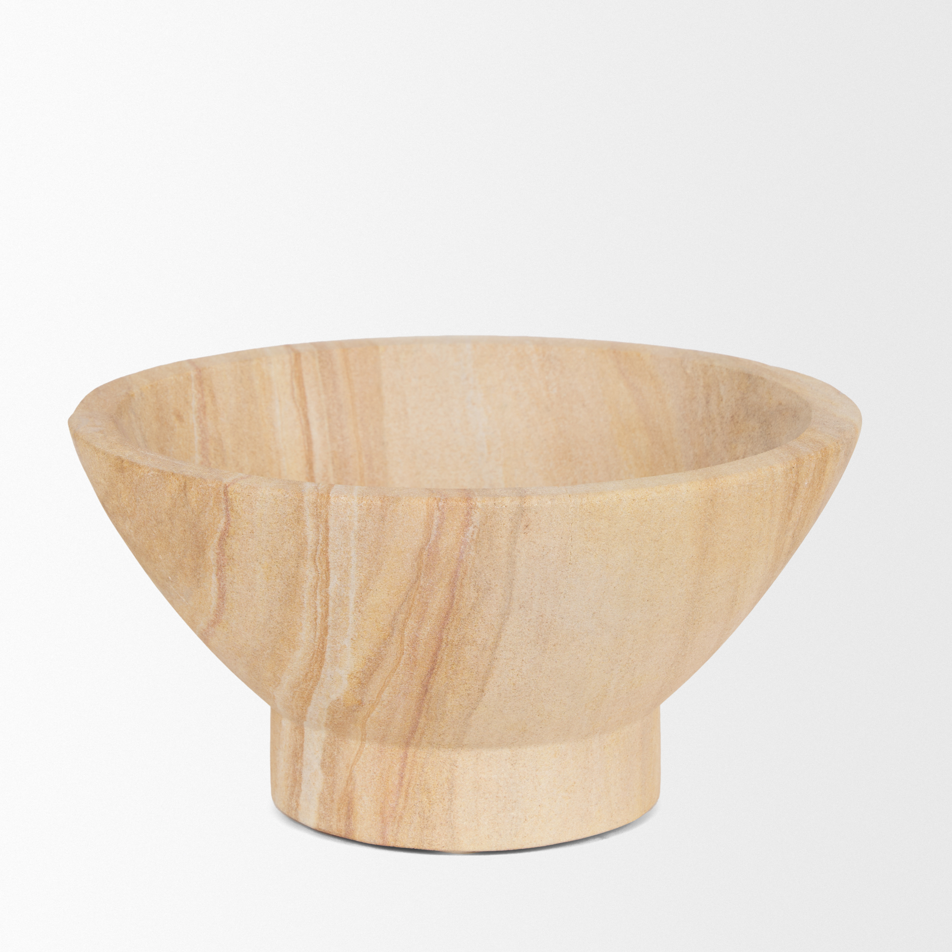 ramira beige sandstone decorative pedestal bowl
