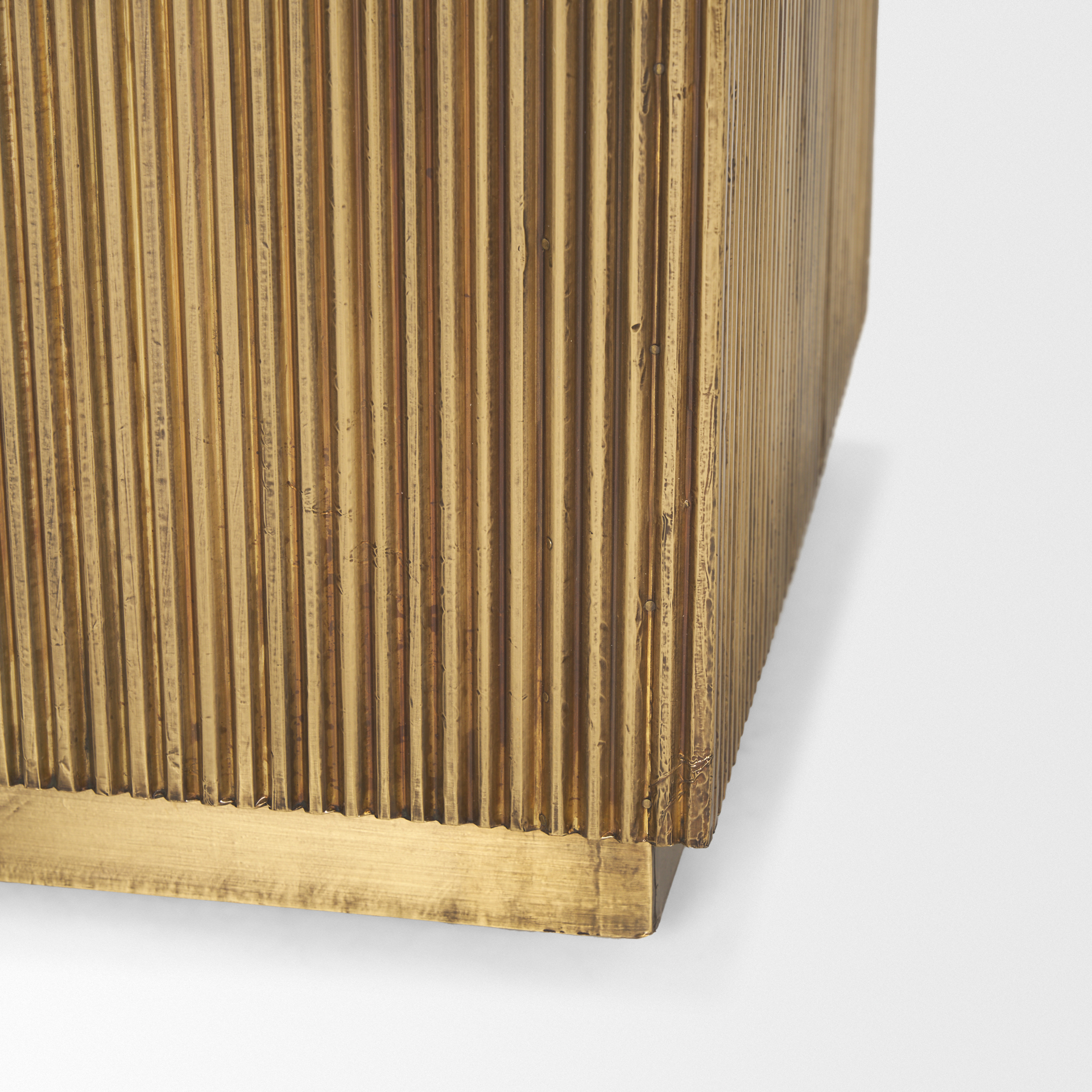 satima black marble w/ gold metal square fluted accent table