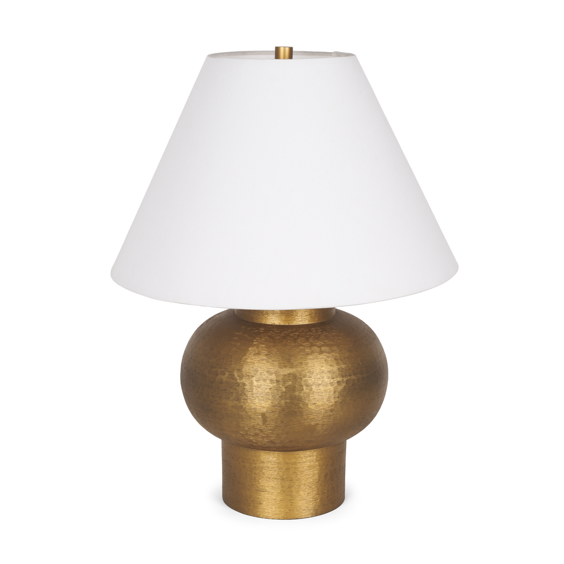 salaah antique gold brushed metal w/ cream shade table lamp