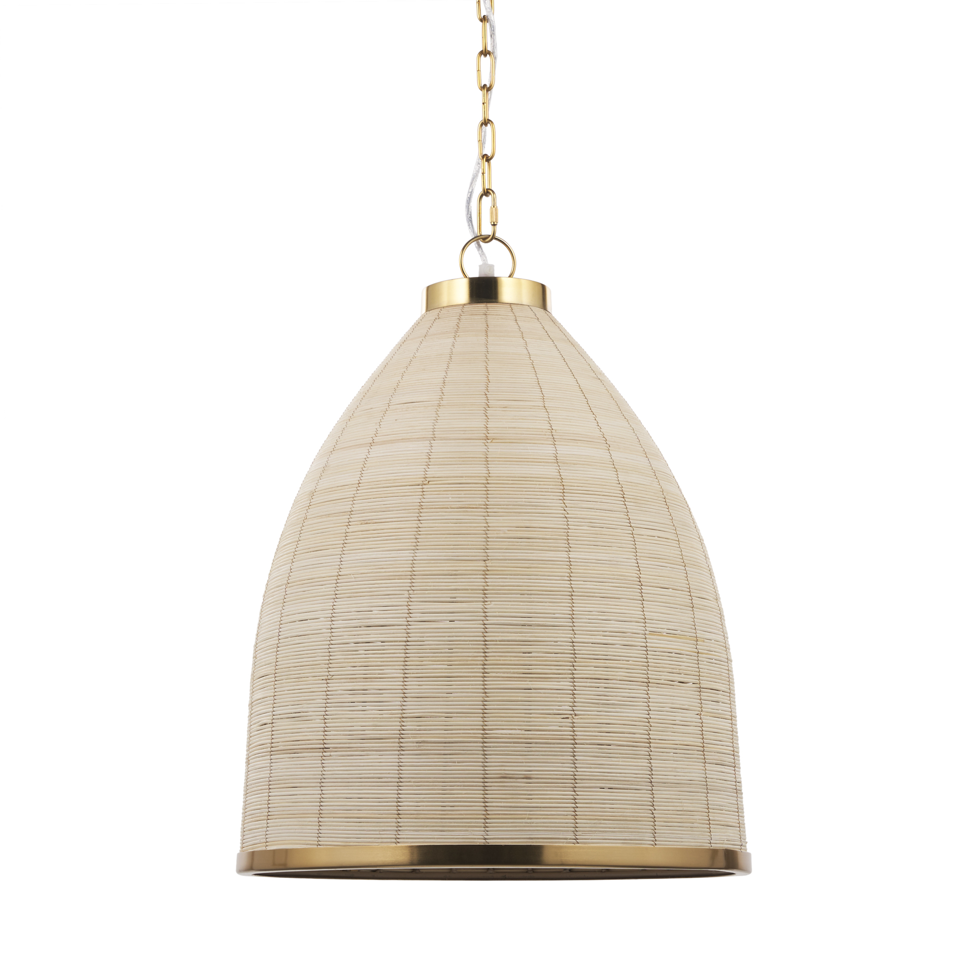 saliha cane w/ brass metal pendant light