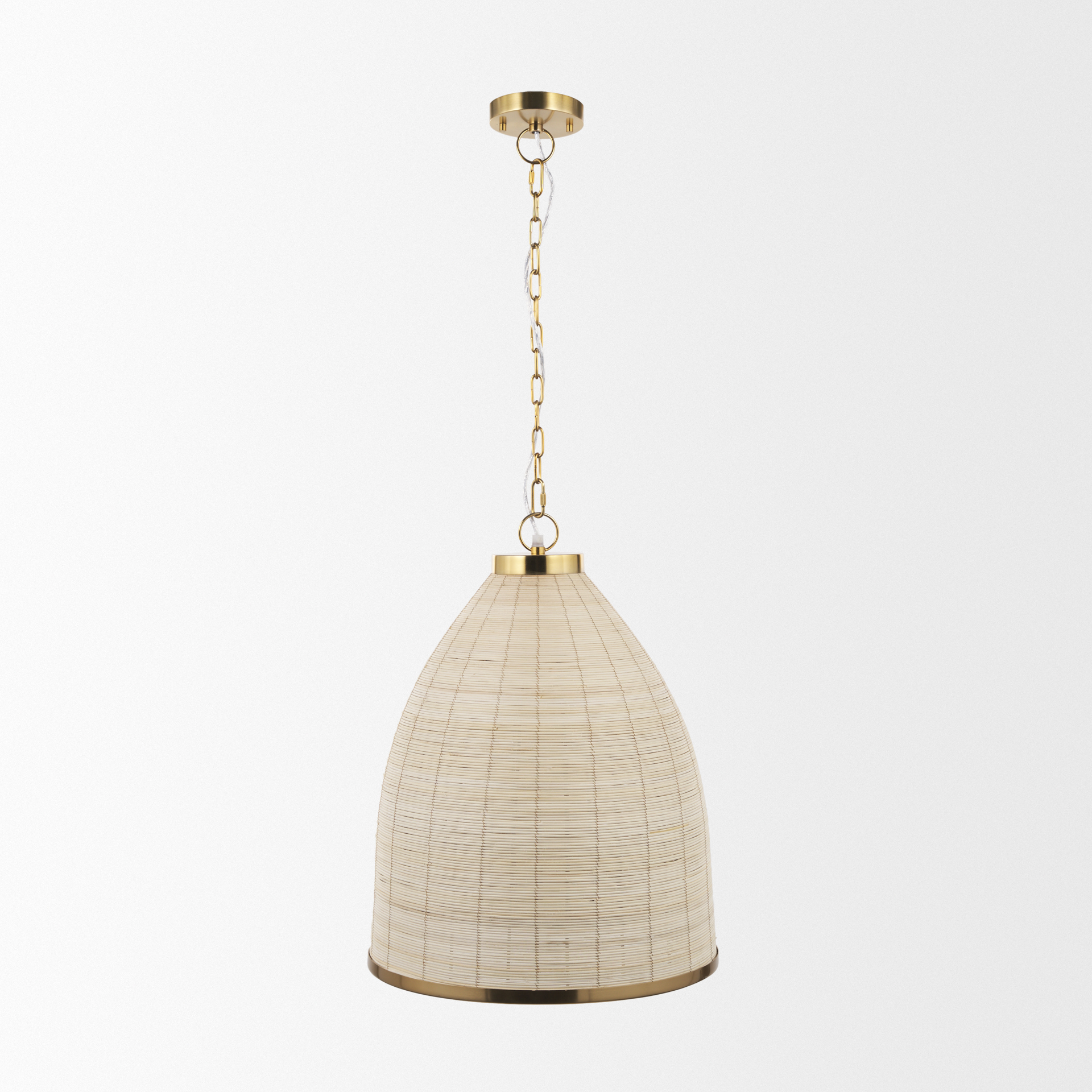 saliha cane w/ brass metal pendant light