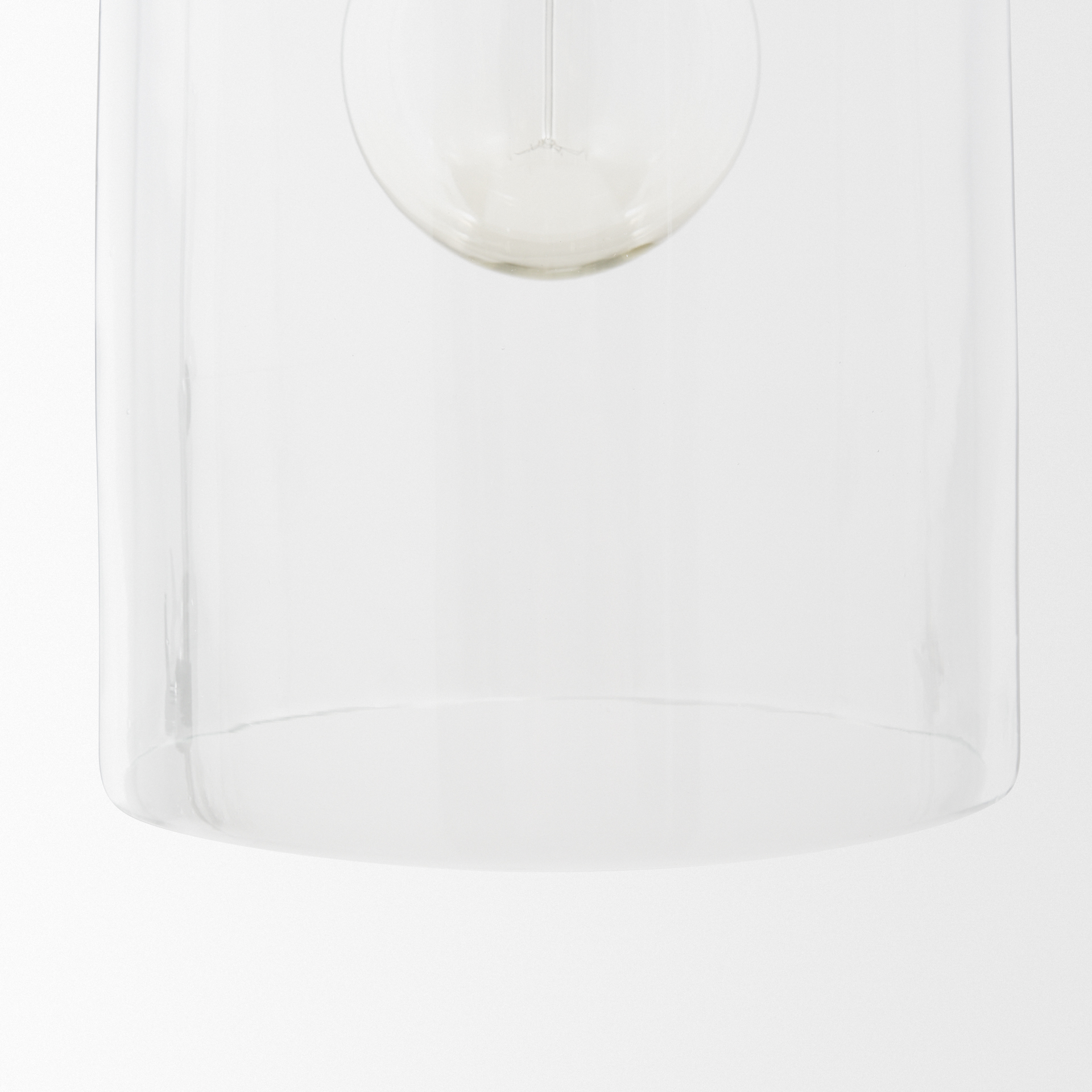 sadah tall clear blown glass w/ gold metal pendant light