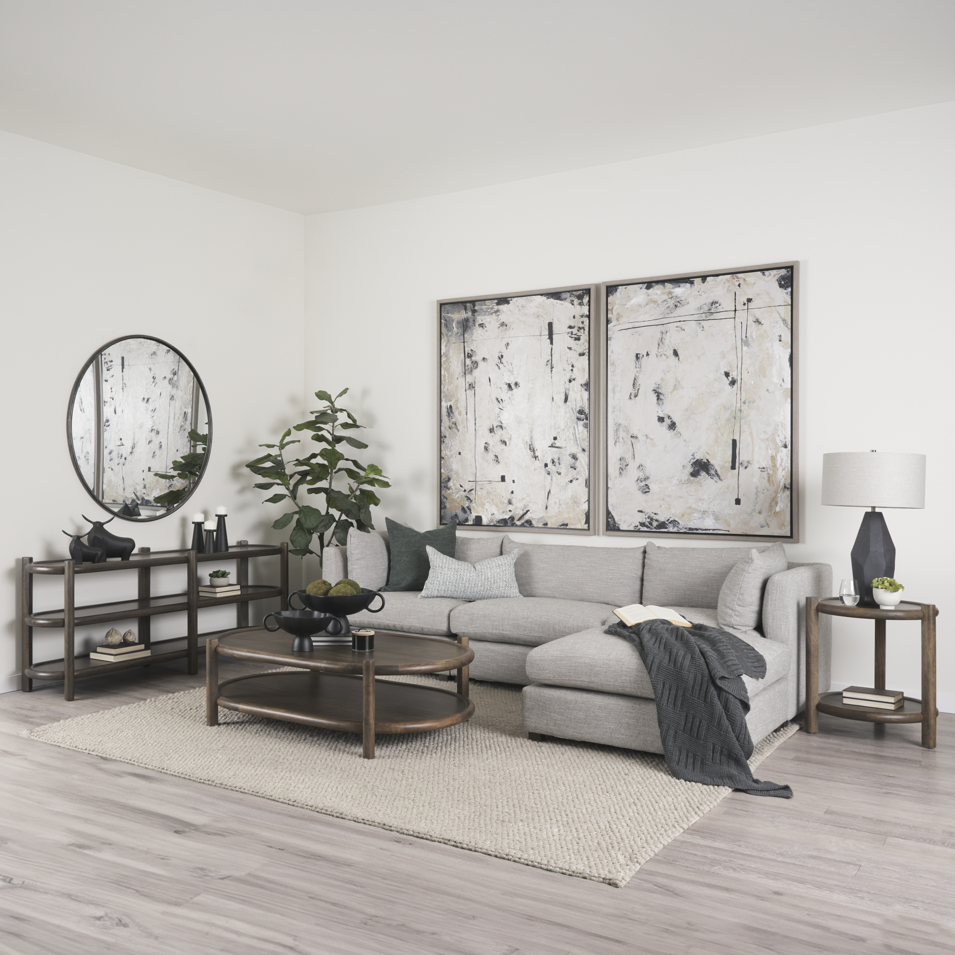 Romi Dark Brown Wood w/ Bottom Shelf Round Accent Table