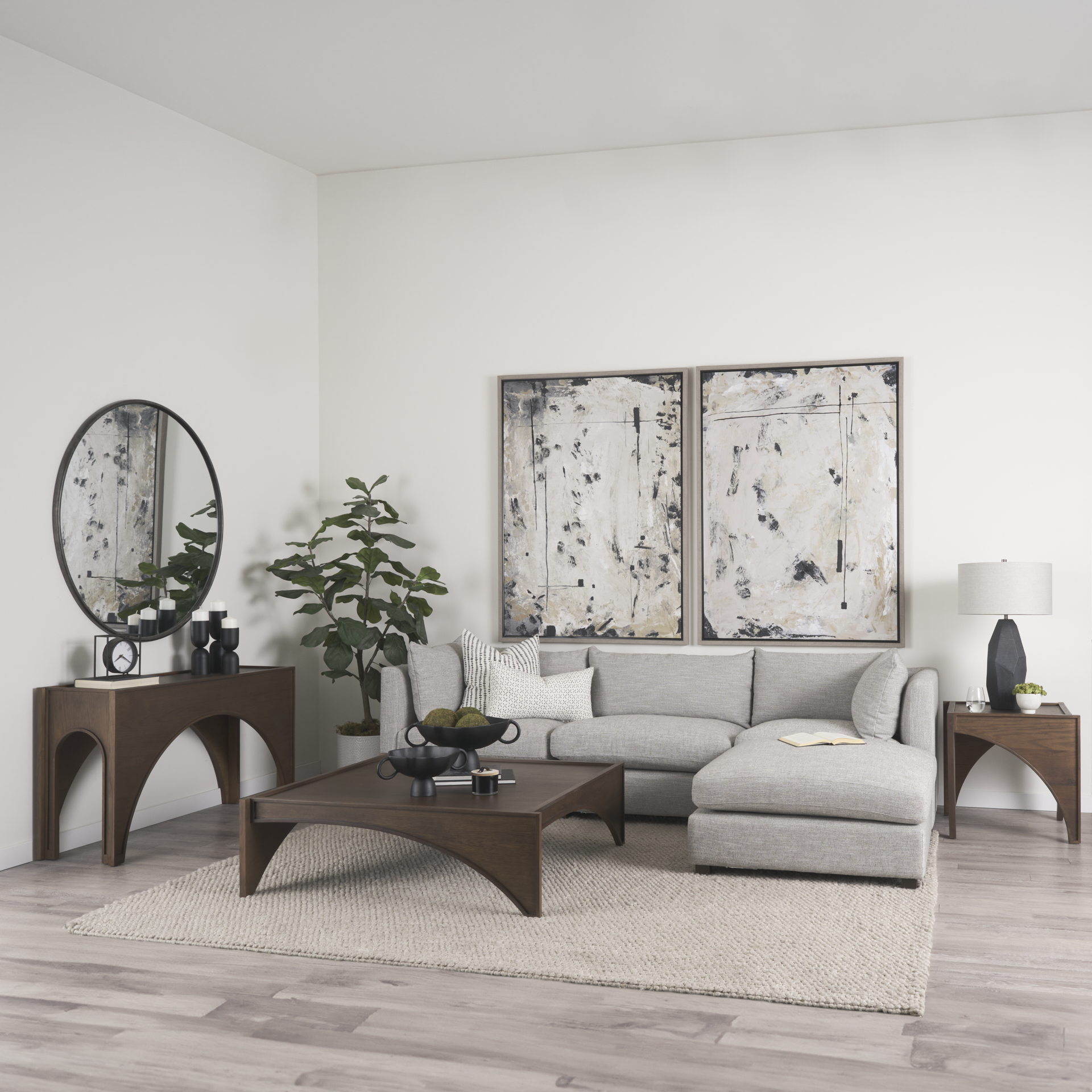 laraya medium brown wood coffee table