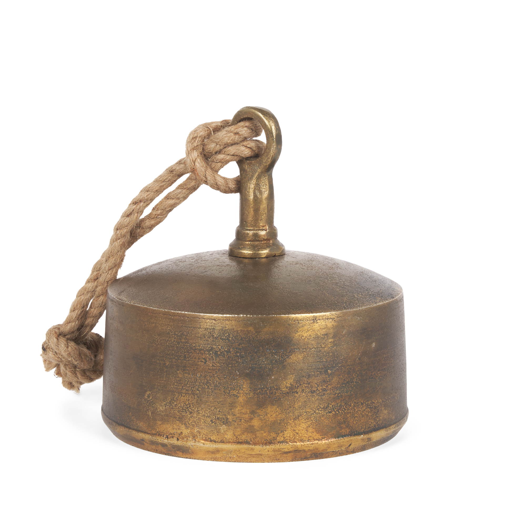 quincy large gold metal decorative bell object
