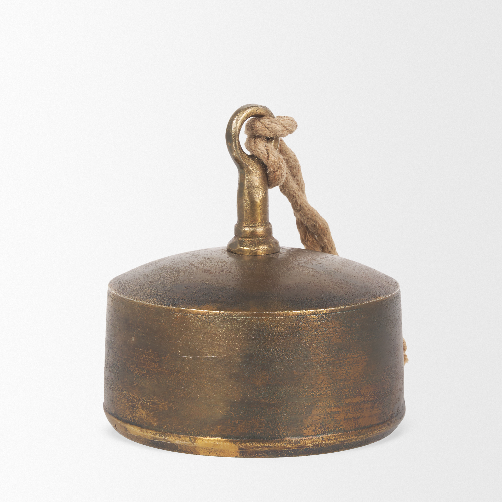 quincy large gold metal decorative bell object