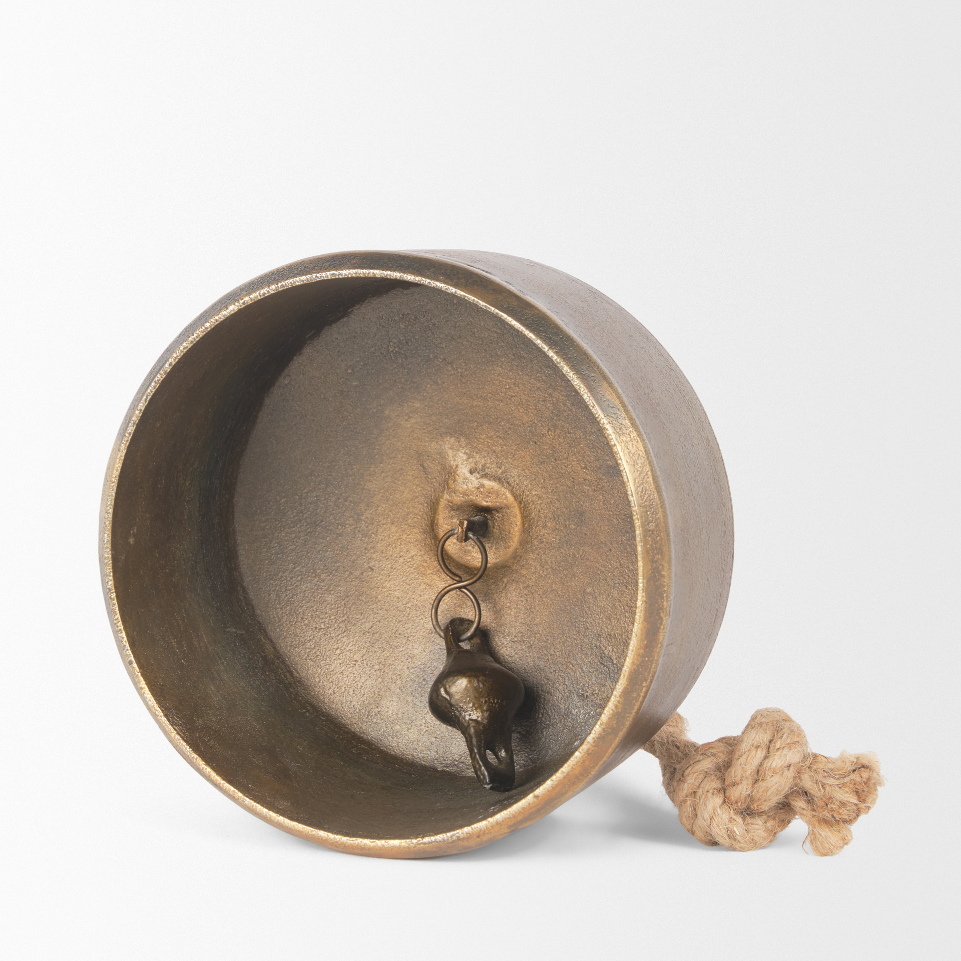 quincy large gold metal decorative bell object